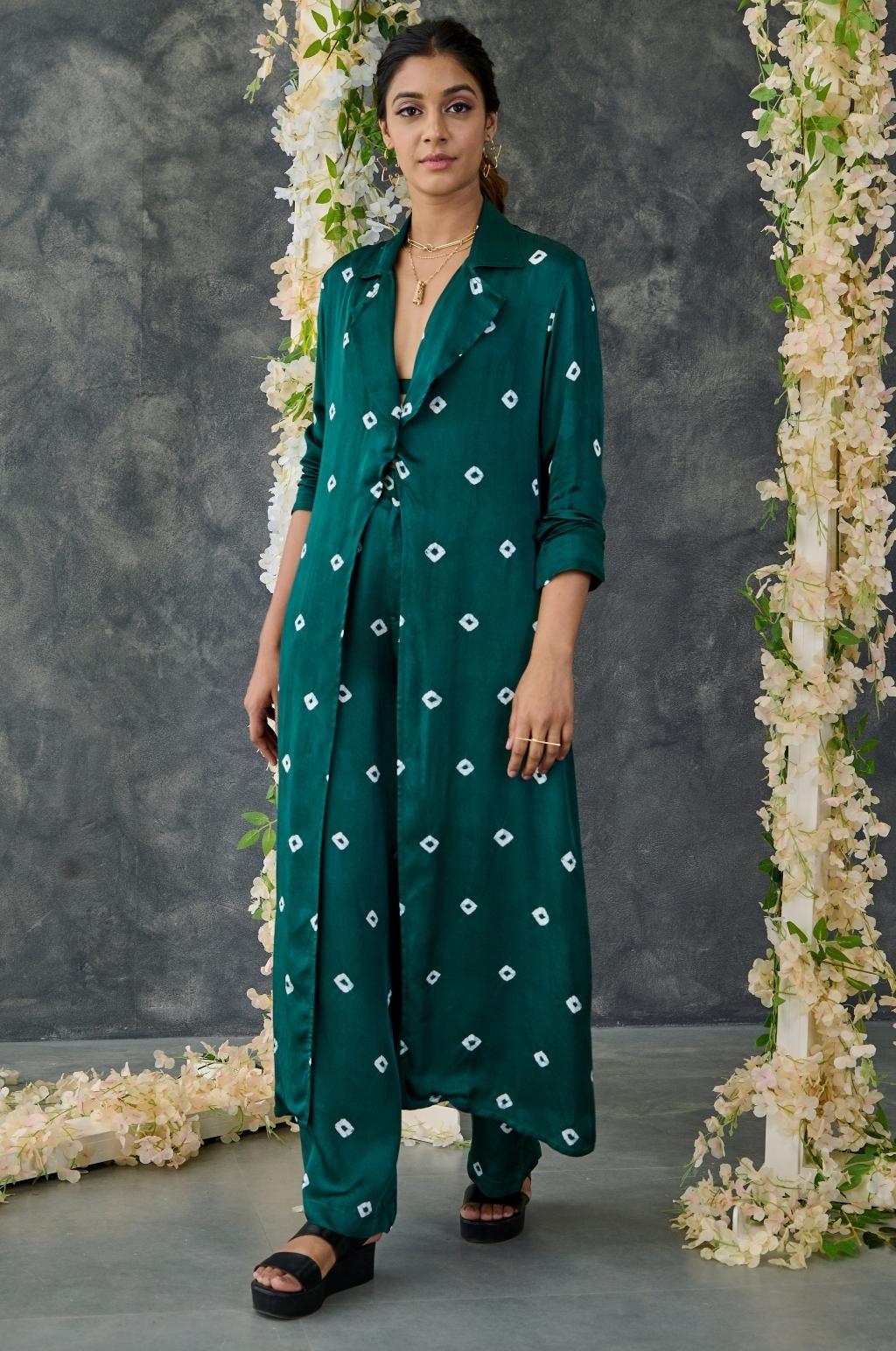 Bandhani Modal Satin Three Piece Set