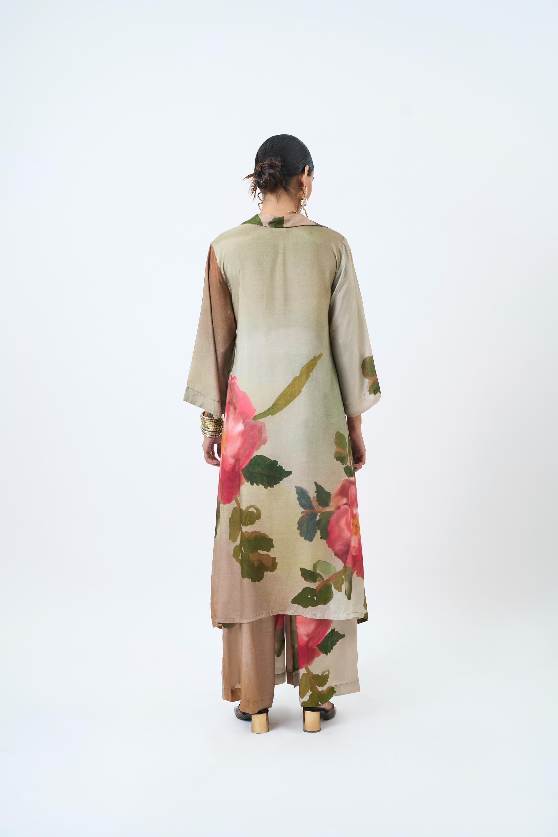 Green Rose Kurta with bottom