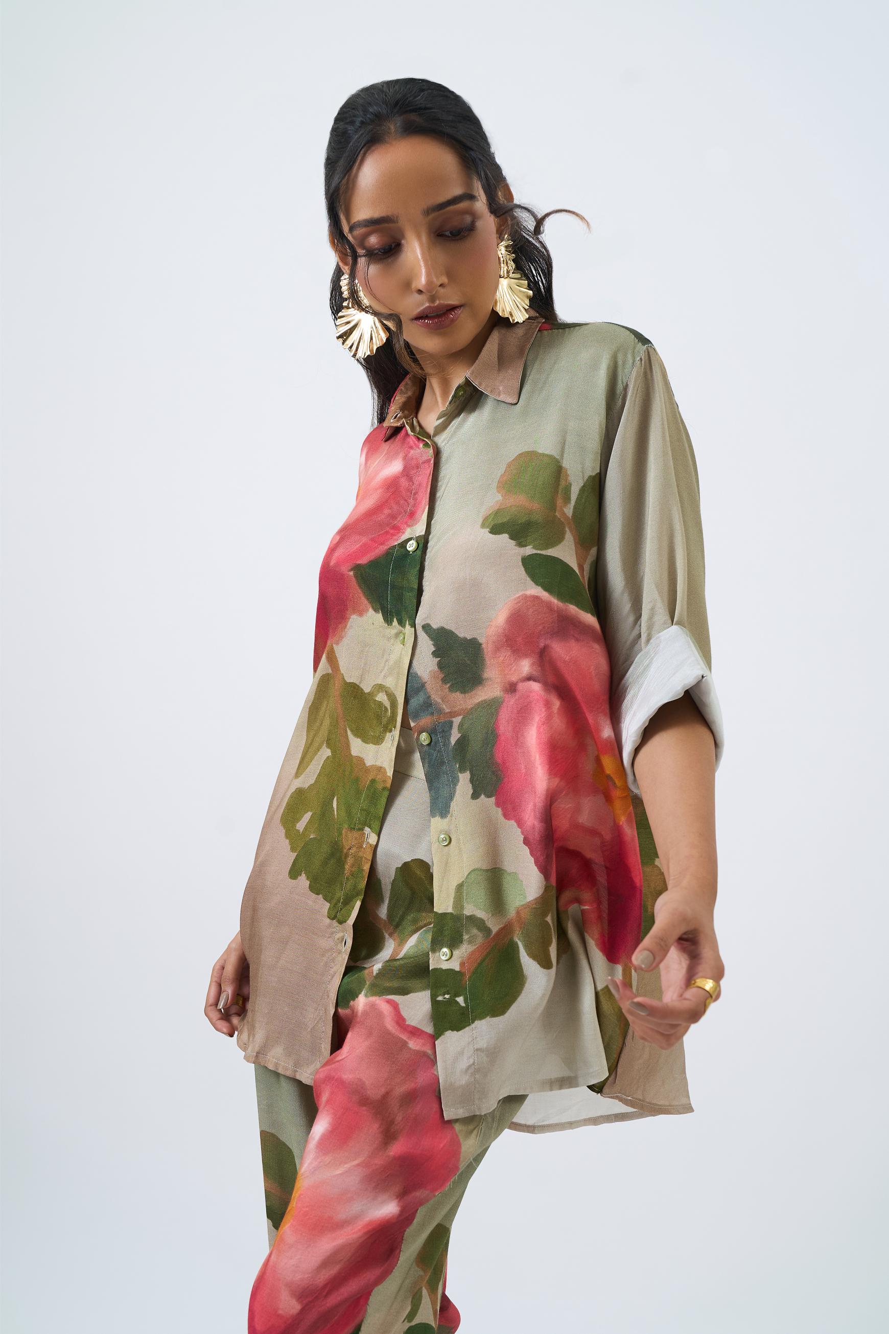 Green Rose Shirt Pant