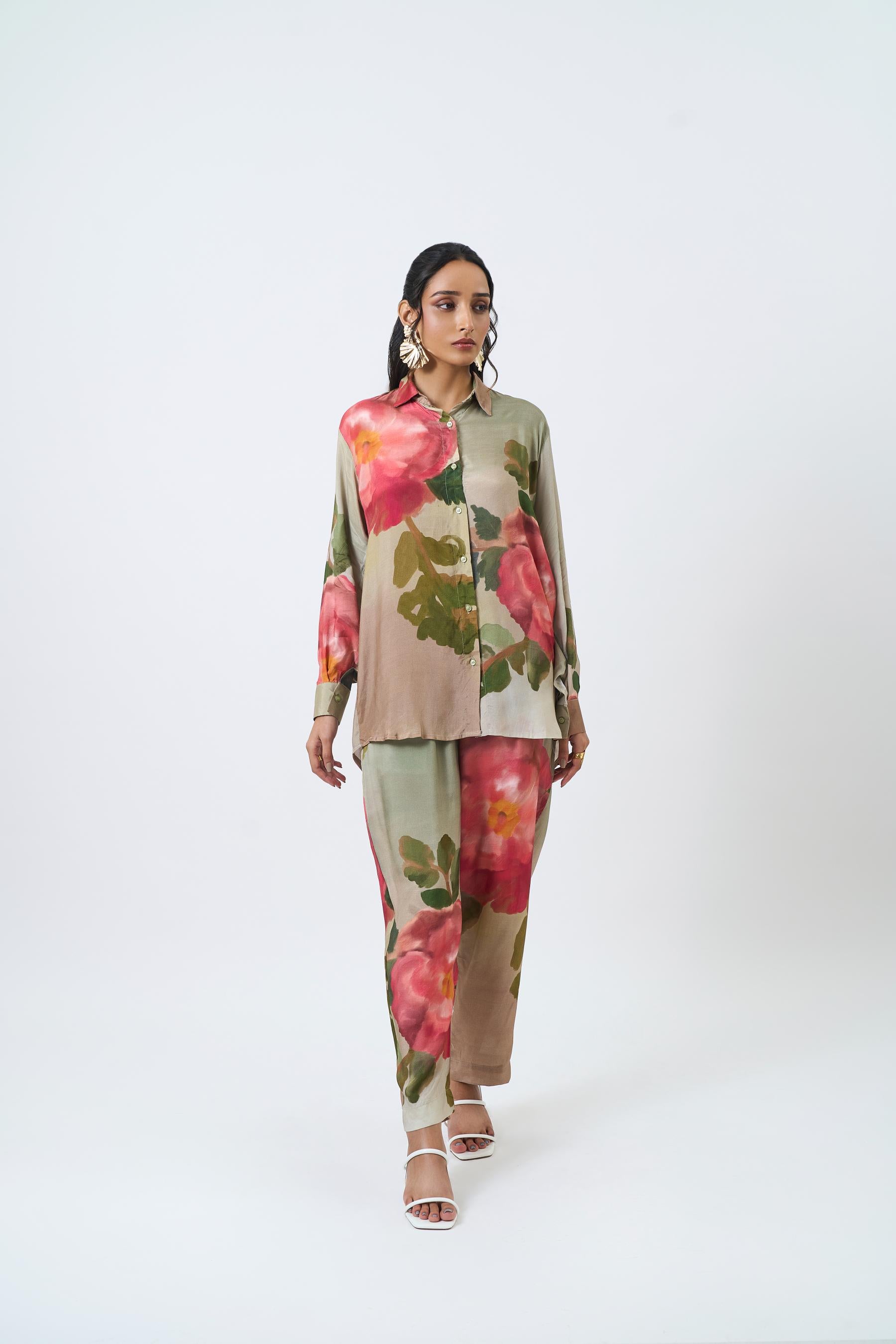 Green Rose Shirt Pant