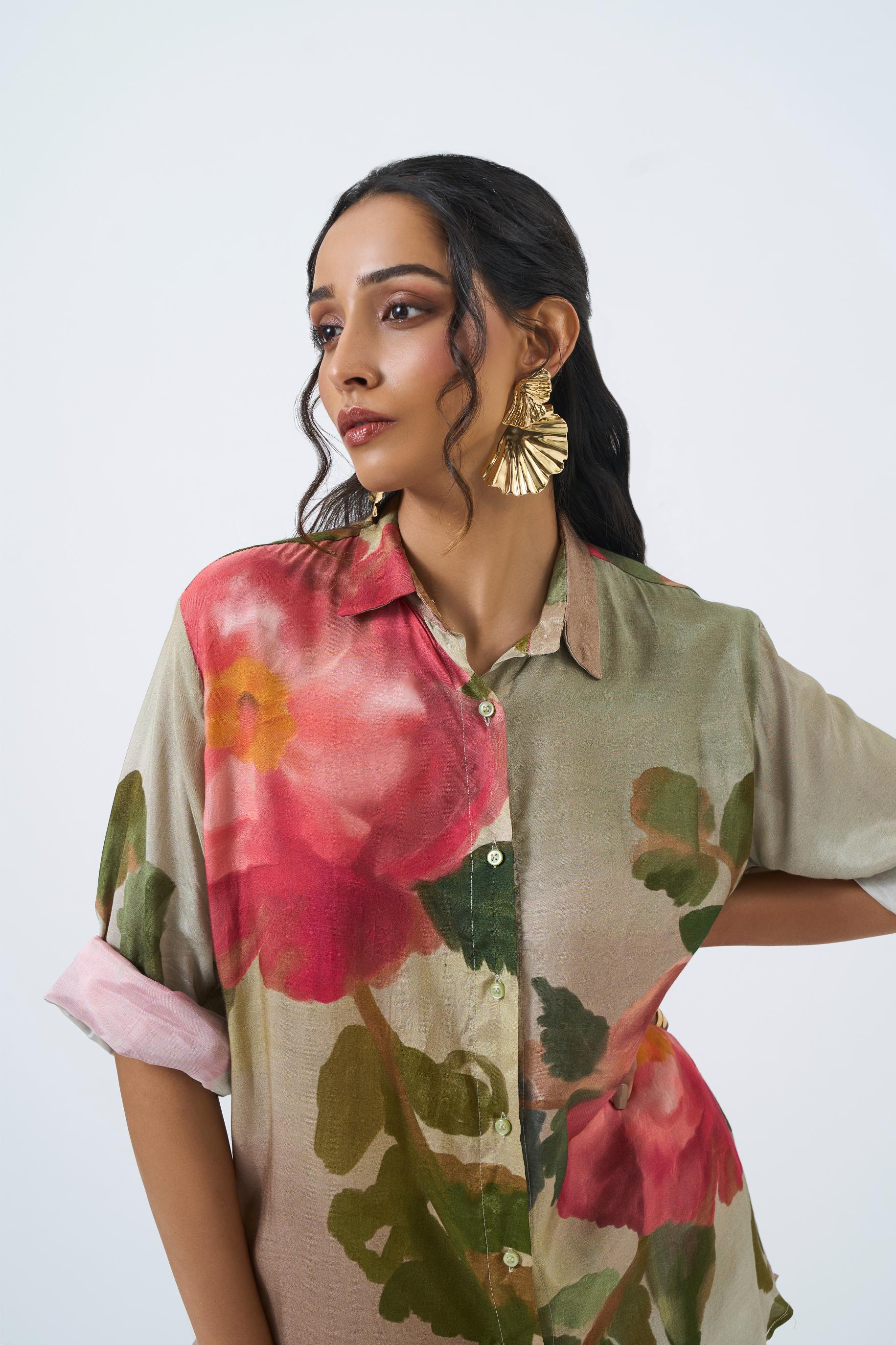 Green Rose Shirt Pant