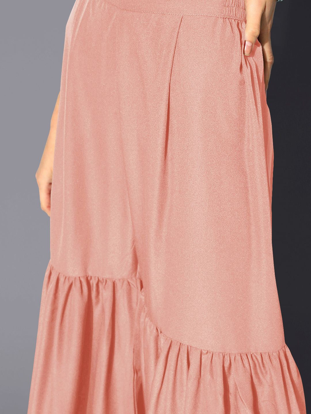 Abstract Printed Square Neck Net Kurti With Sharara & Dupatta-AH