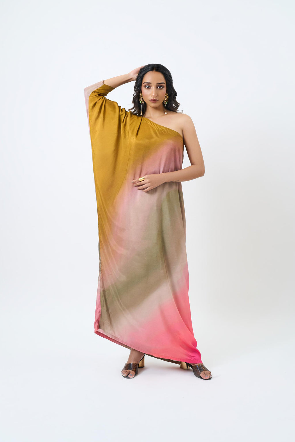 Honey Mustard One Shoulder Dress- ET