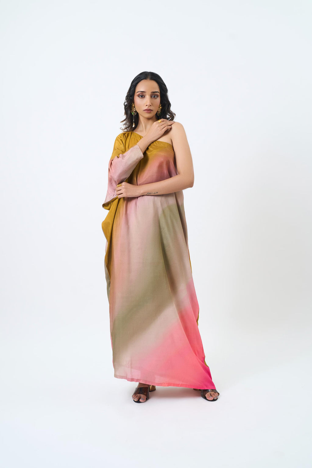 Honey Mustard One Shoulder Dress- ET