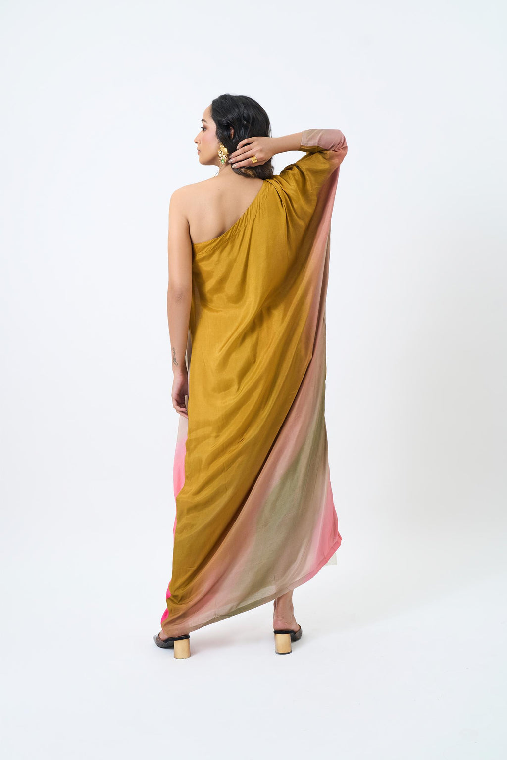 Honey Mustard One Shoulder Dress- ET