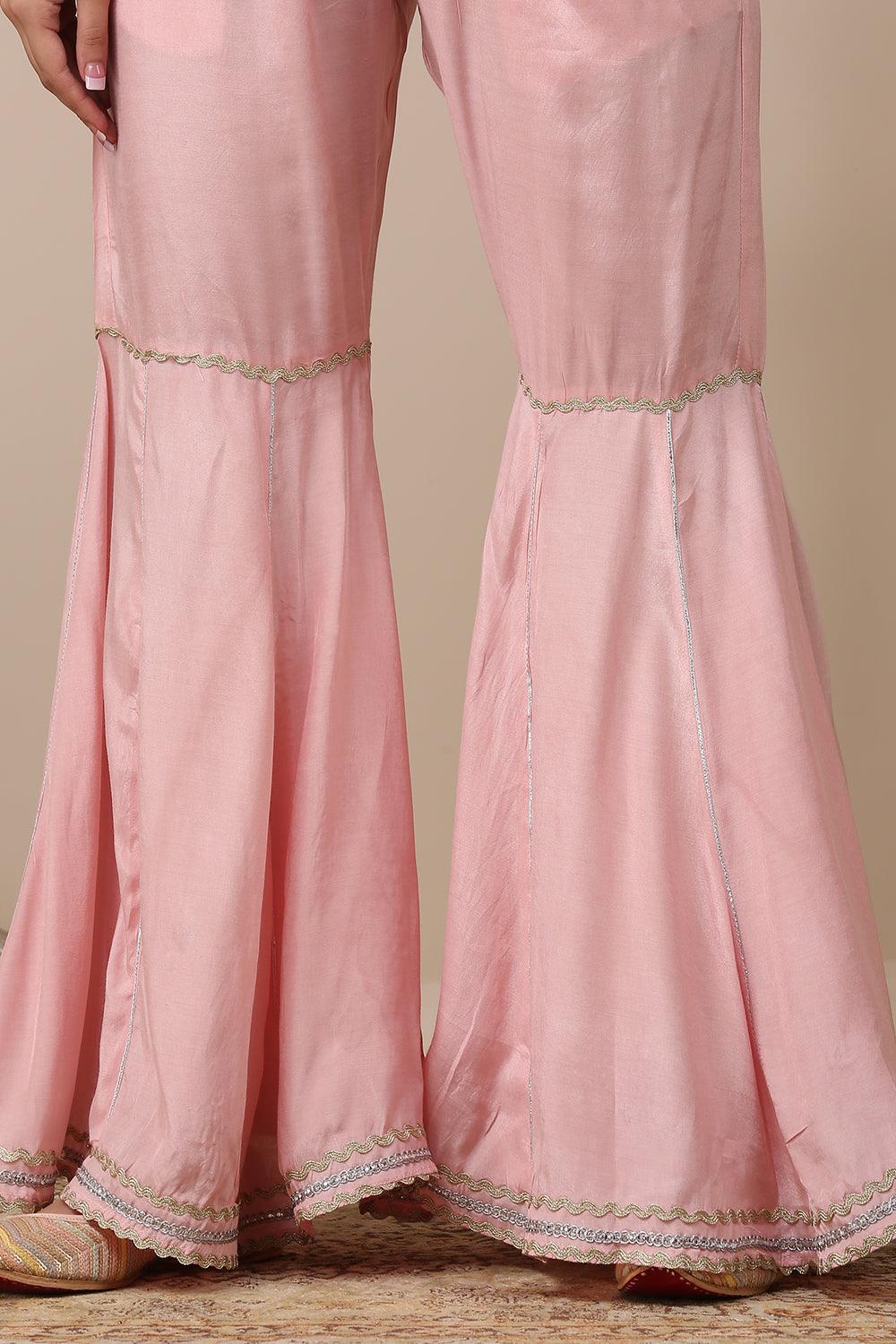 Pink Cotton Silk Sharara