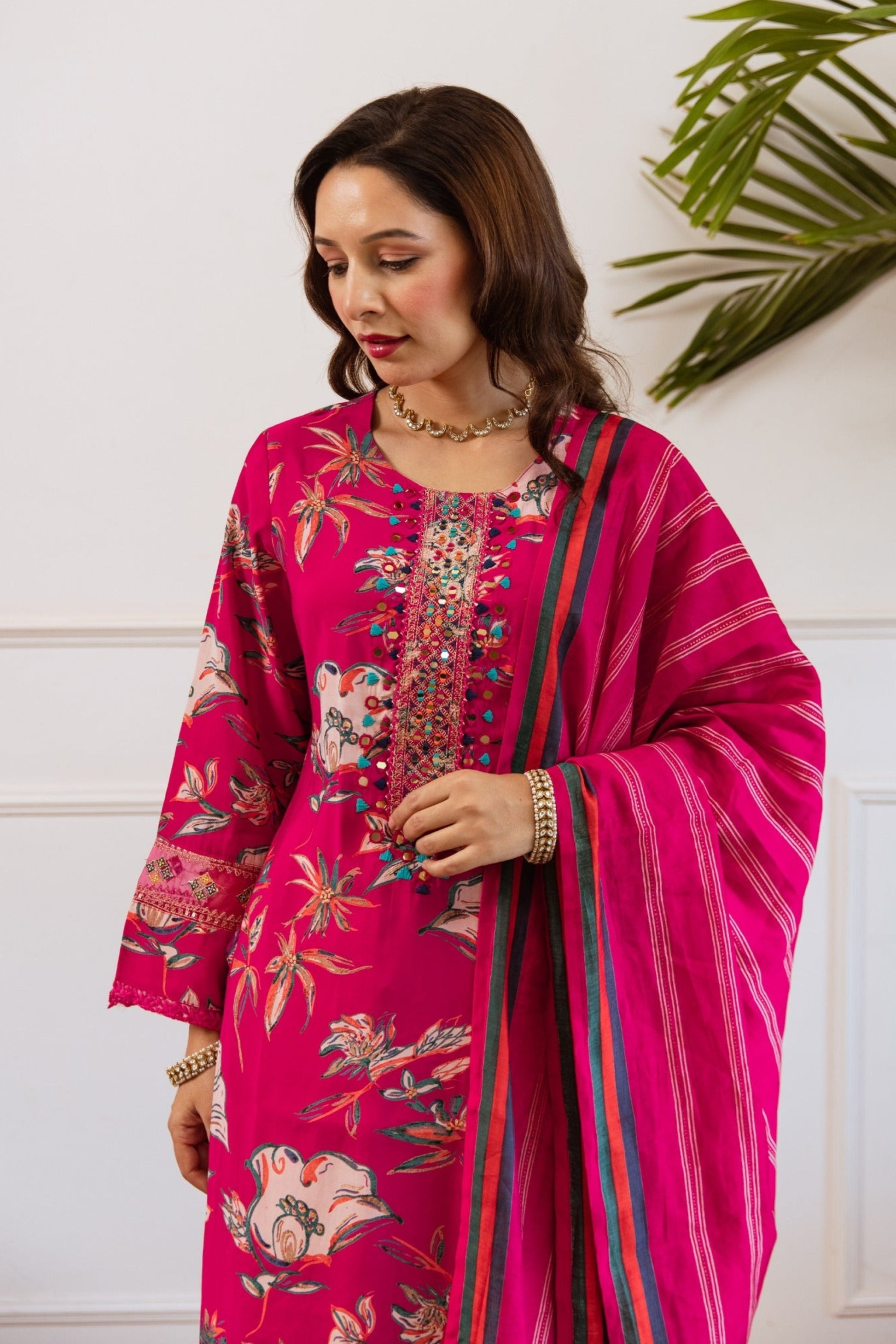 Kabool Magenta Work Suit Set-AL