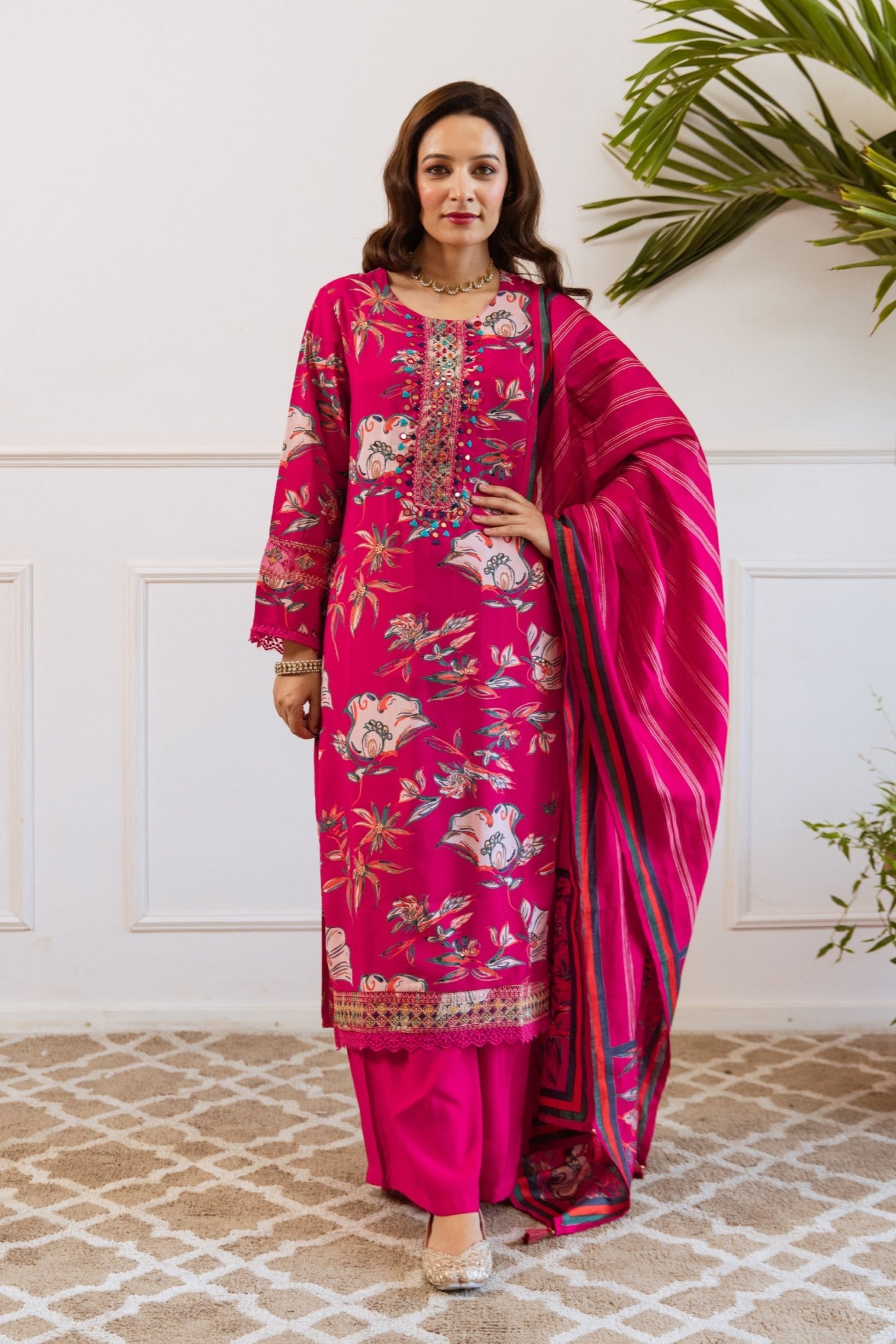 Kabool Magenta Work Suit Set-AL