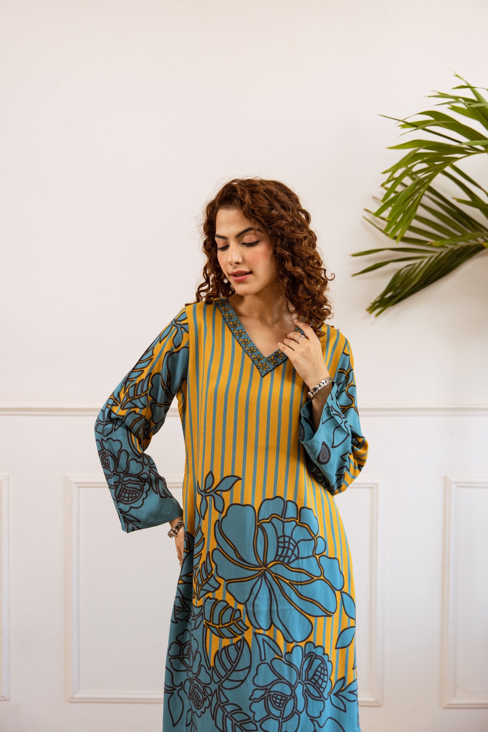 Bakul Flax Printed Cotton Kurta Pant Set