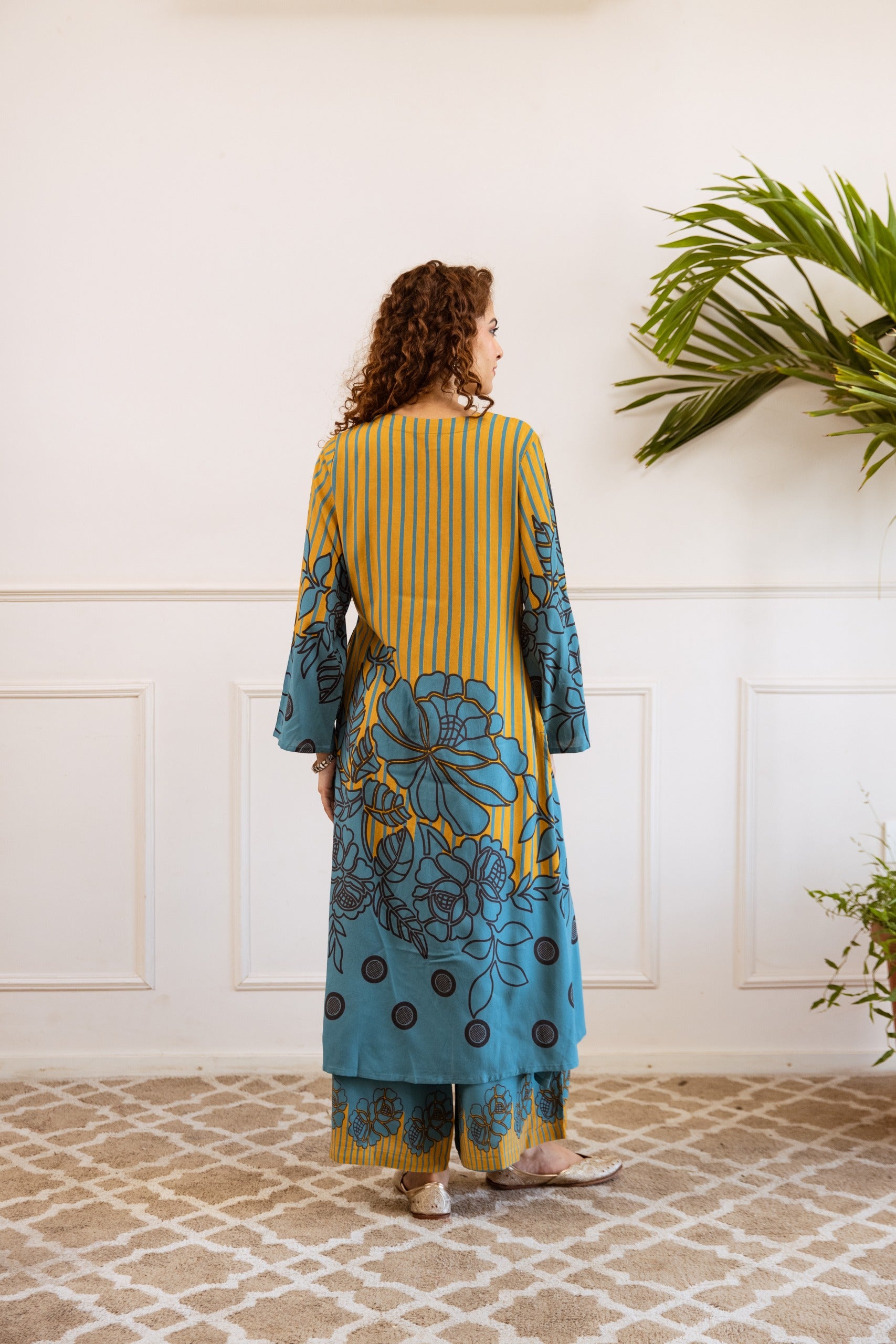 Bakul Flax Printed Cotton Kurta Pant Set