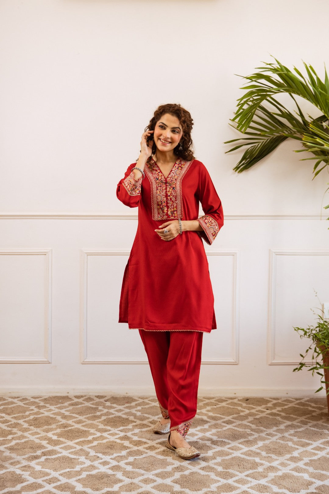 Kabool Vermi Embroidery Co-ord set-AL