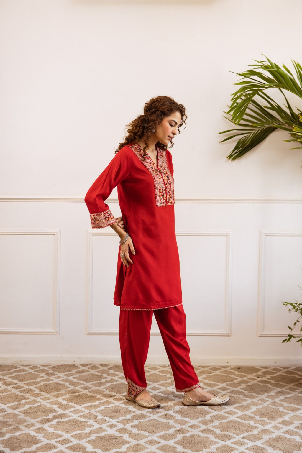 Kabool Vermi Embroidery Co-ord set-AL