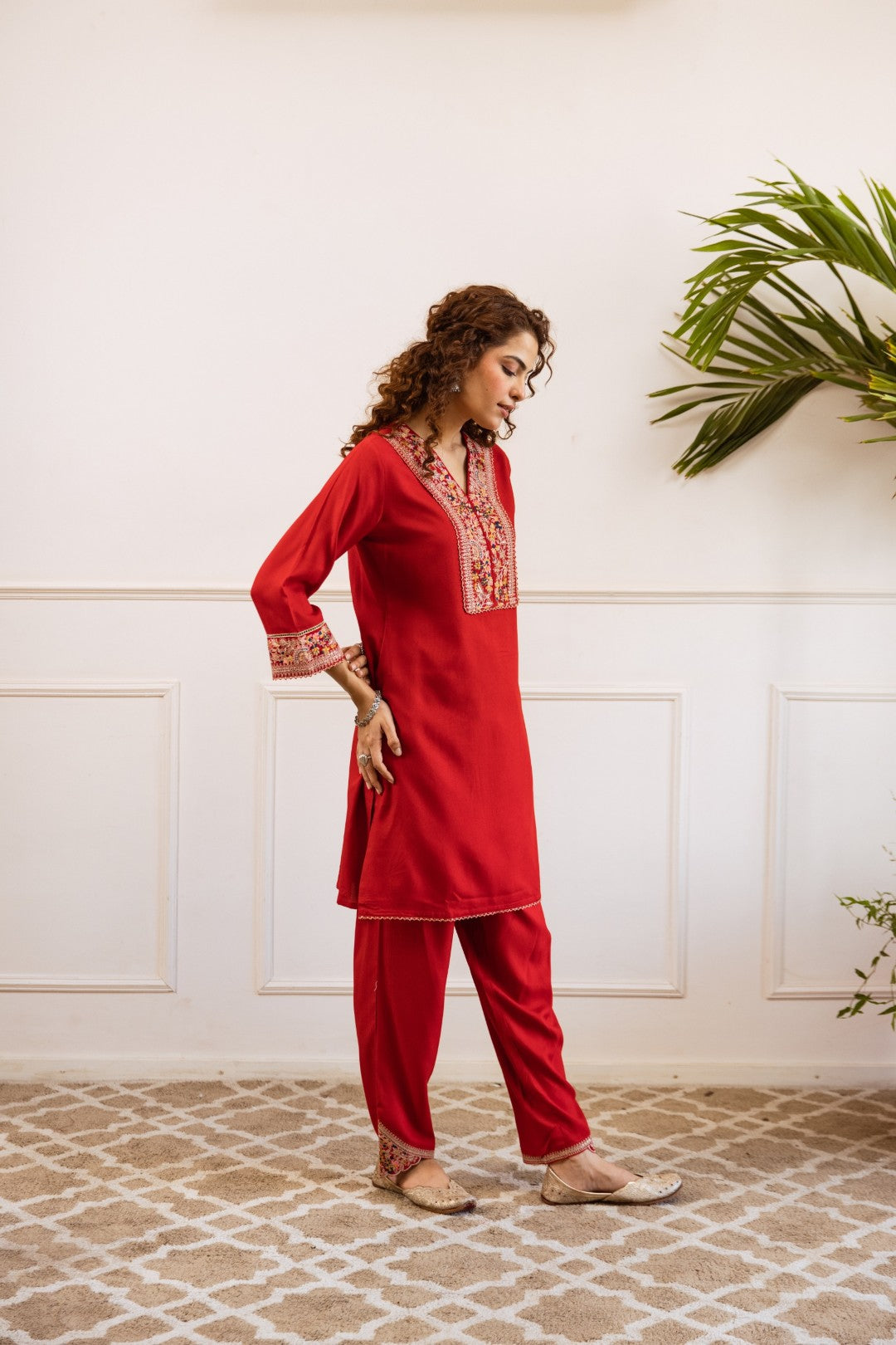 Kabool Vermi Embroidery Co-ord set-AL