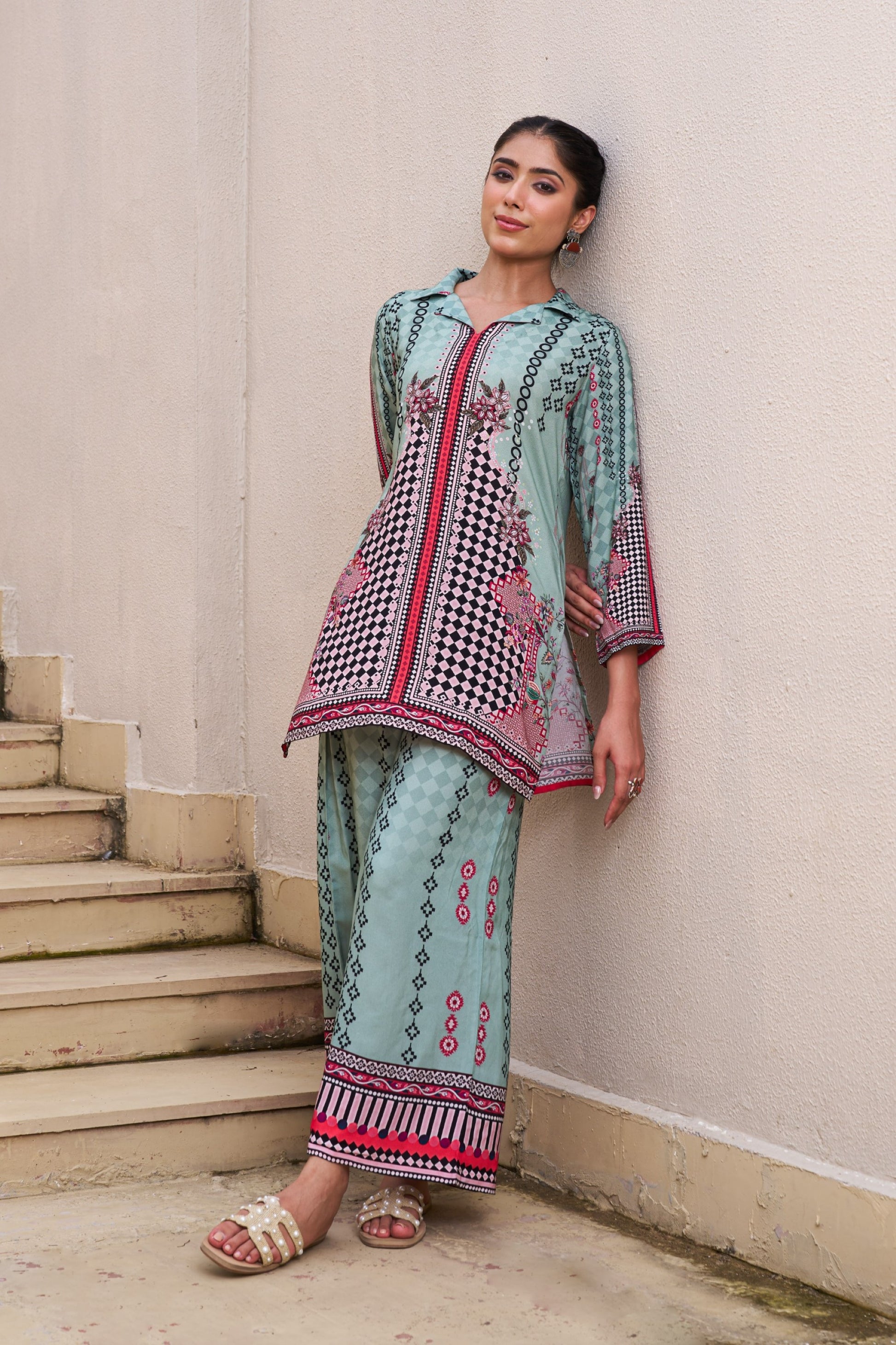Kabool Shamrock Printed Co-ord Set-AL