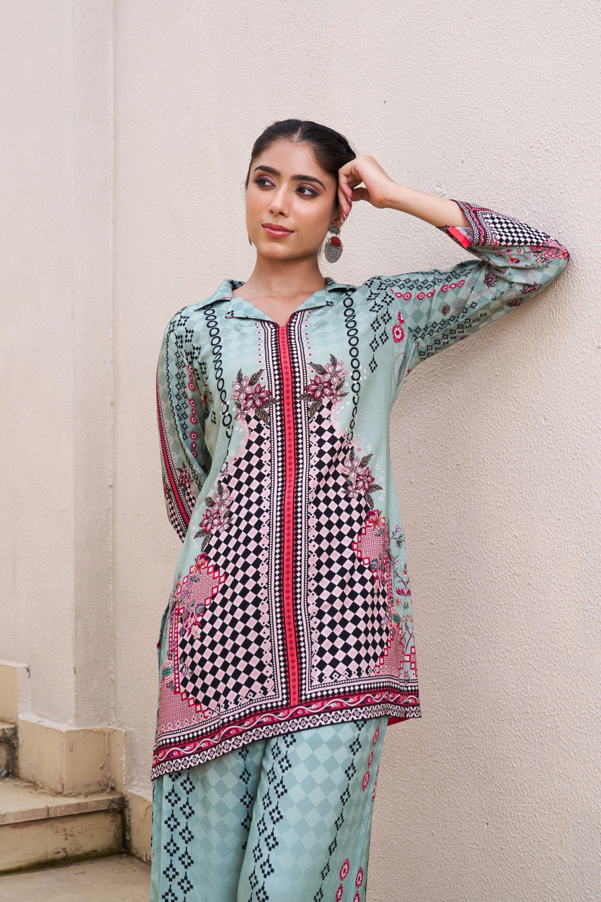 Kabool Shamrock Printed Co-ord Set-AL