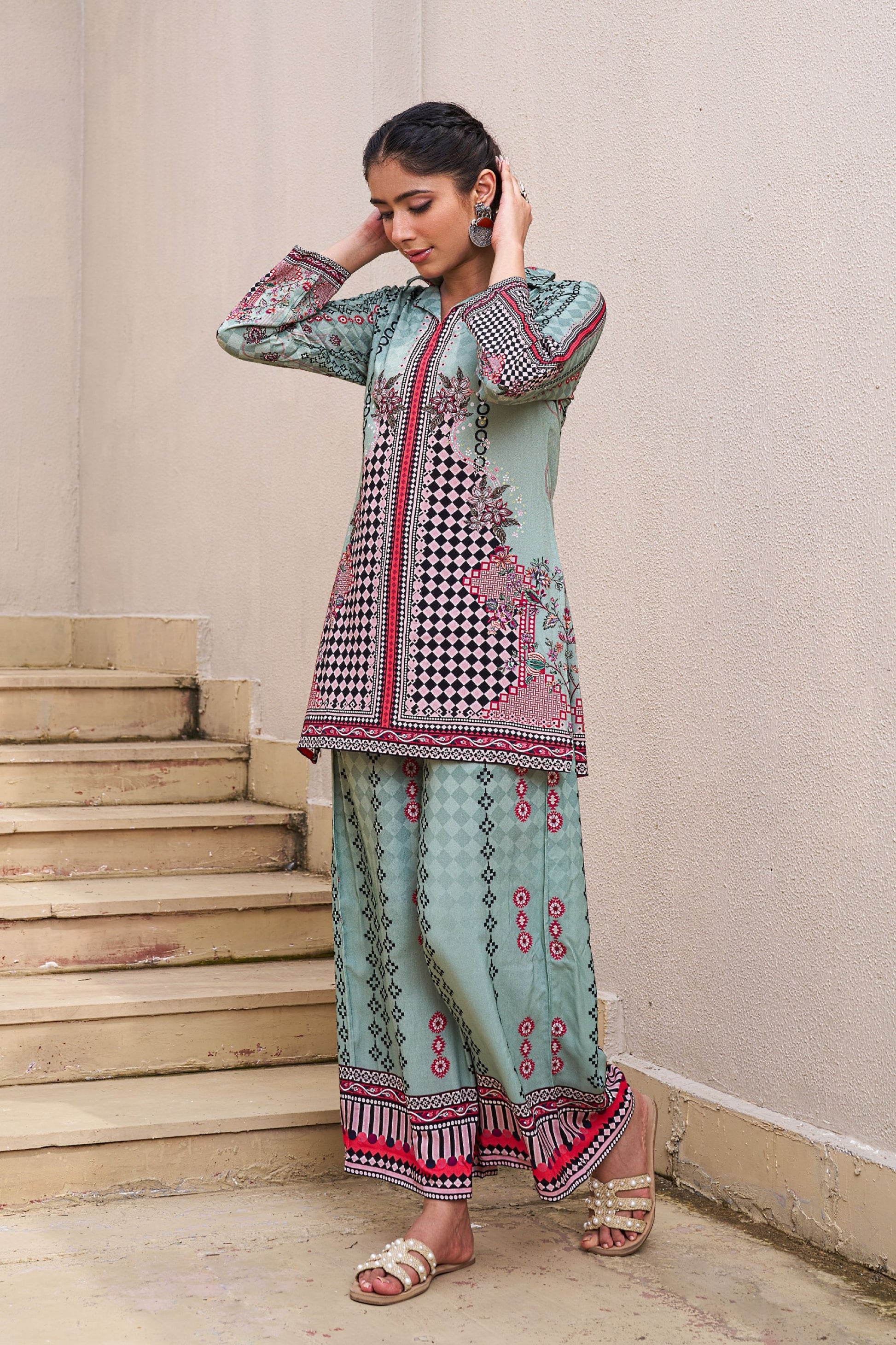 Kabool Shamrock Printed Co-ord Set-AL