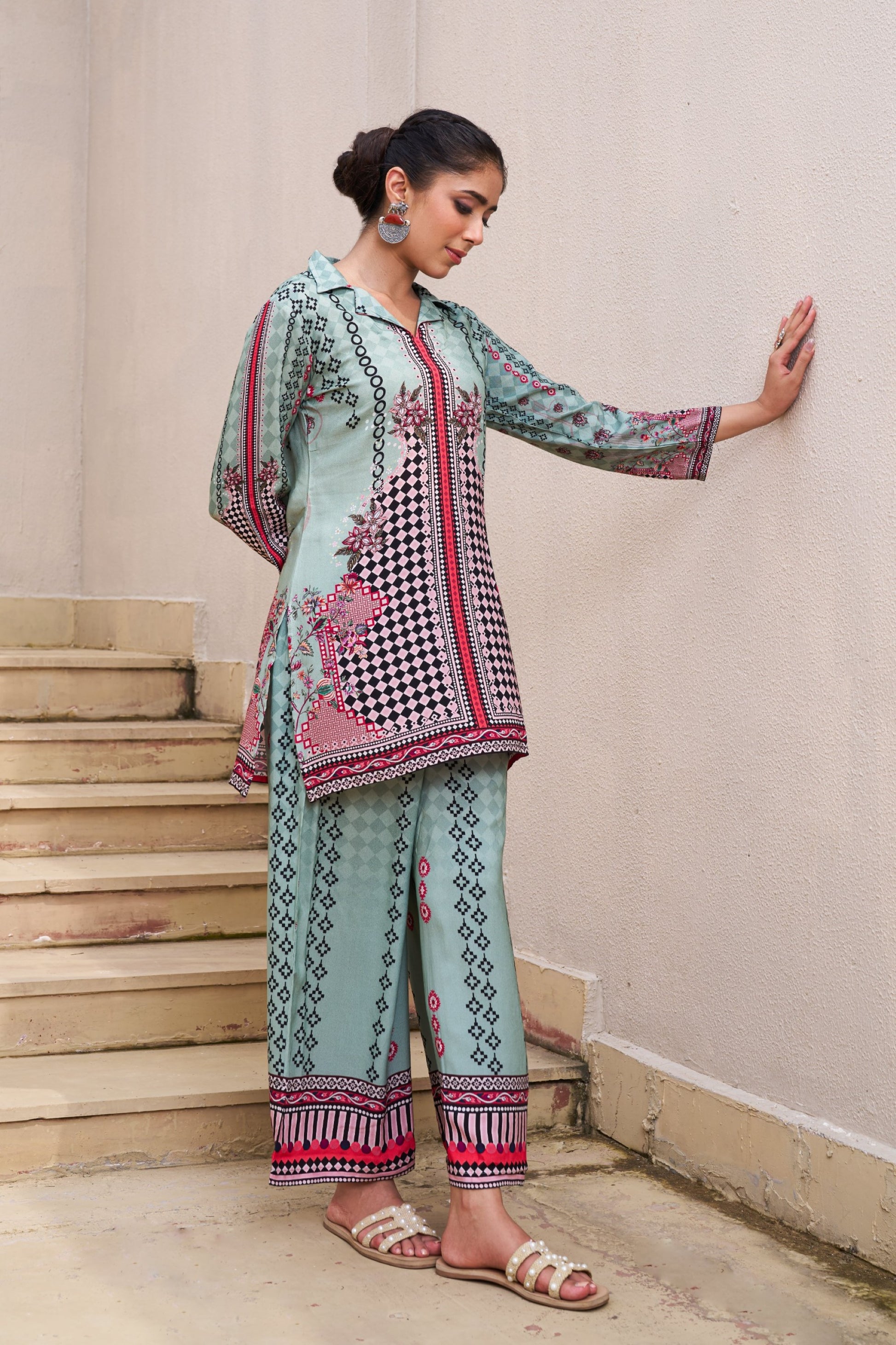 Kabool Shamrock Printed Co-ord Set-AL