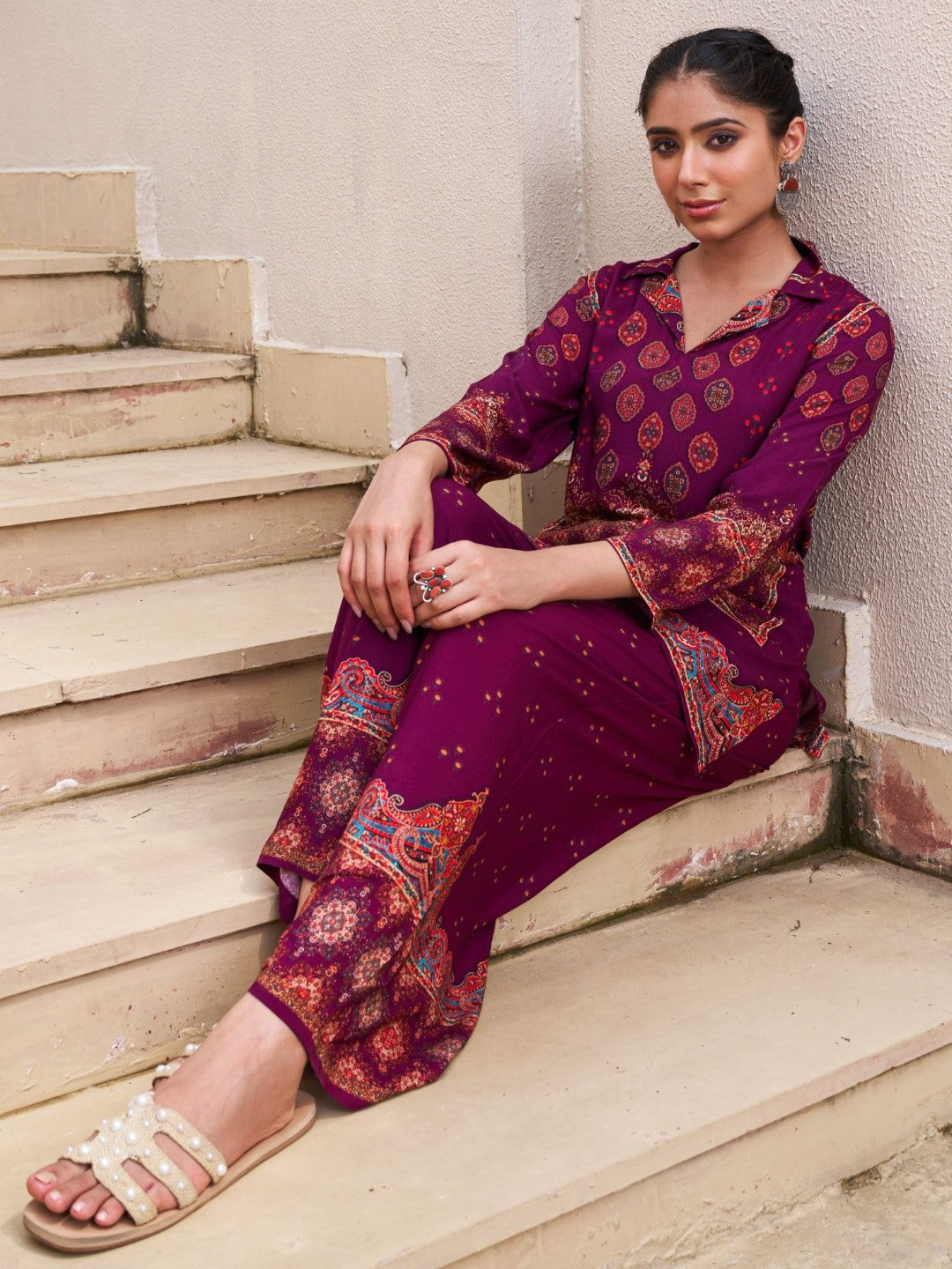 Kabool Jam printed co-ord set-AL