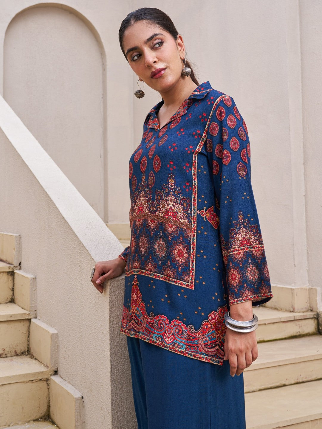 Kabool Nileblue Printed Co-ord set-AL