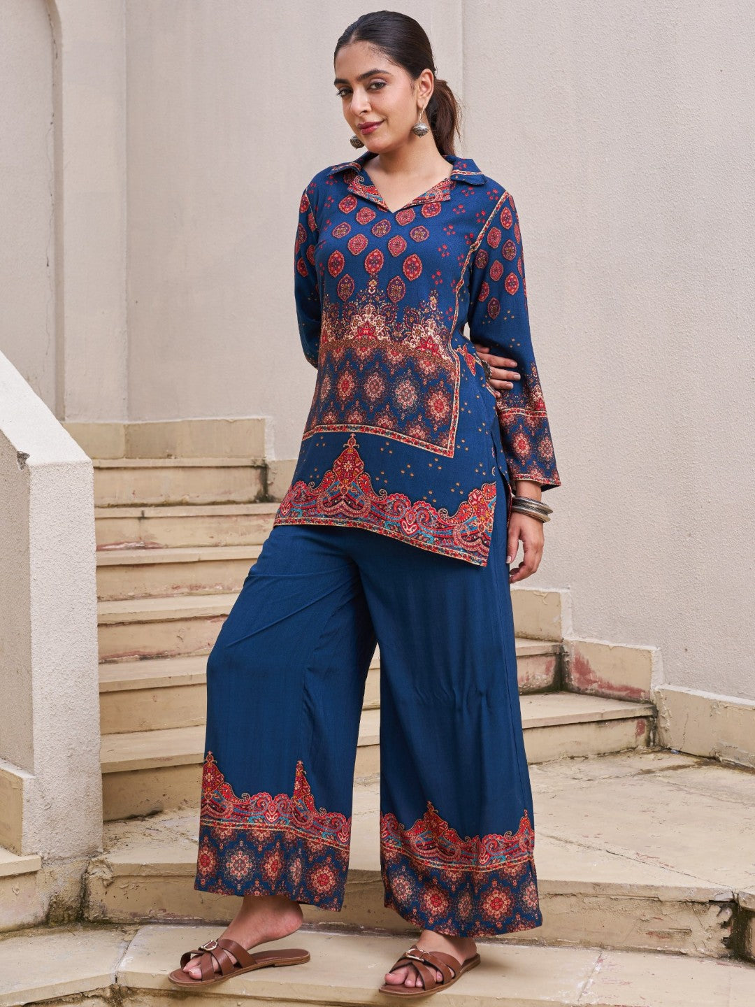 Kabool Nileblue Printed Co-ord set-AL