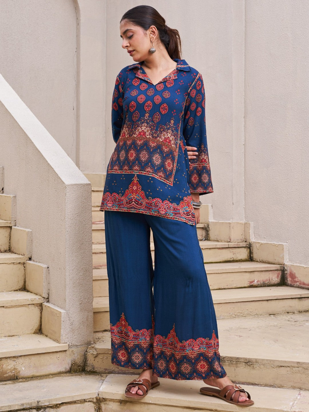 Kabool Nileblue Printed Co-ord set-AL