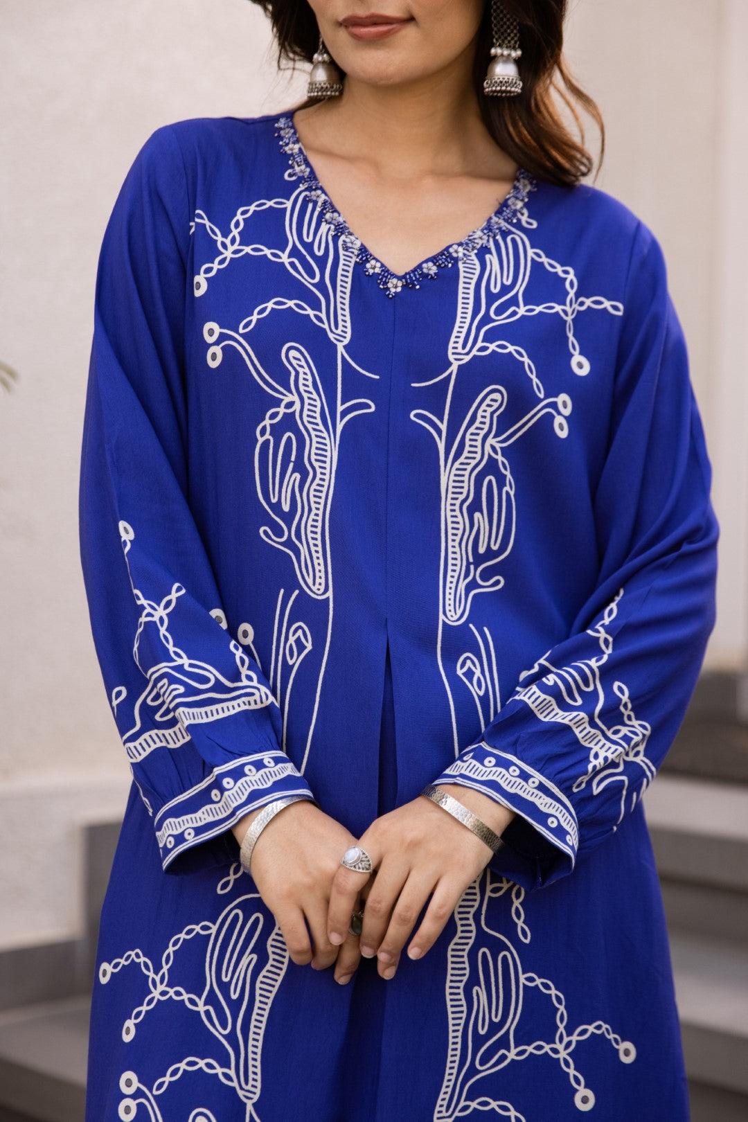 Kabool Hibis Printed Kurta Pant Set-AL