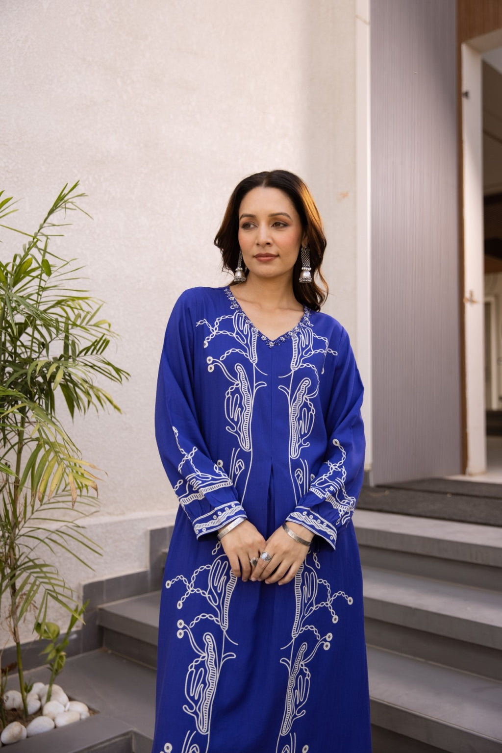 Kabool Hibis Printed Kurta Pant Set-AL