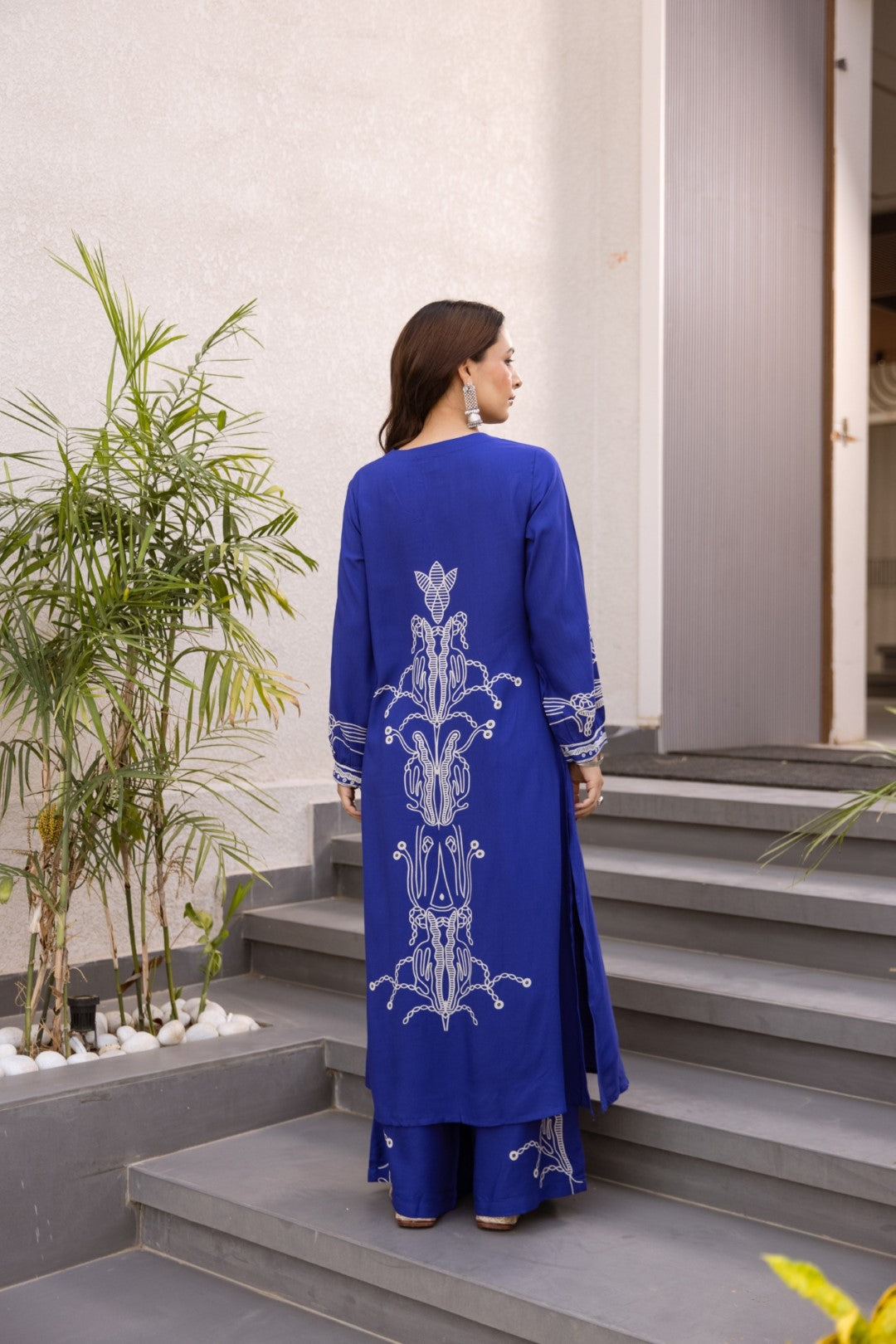 Kabool Hibis Printed Kurta Pant Set-AL