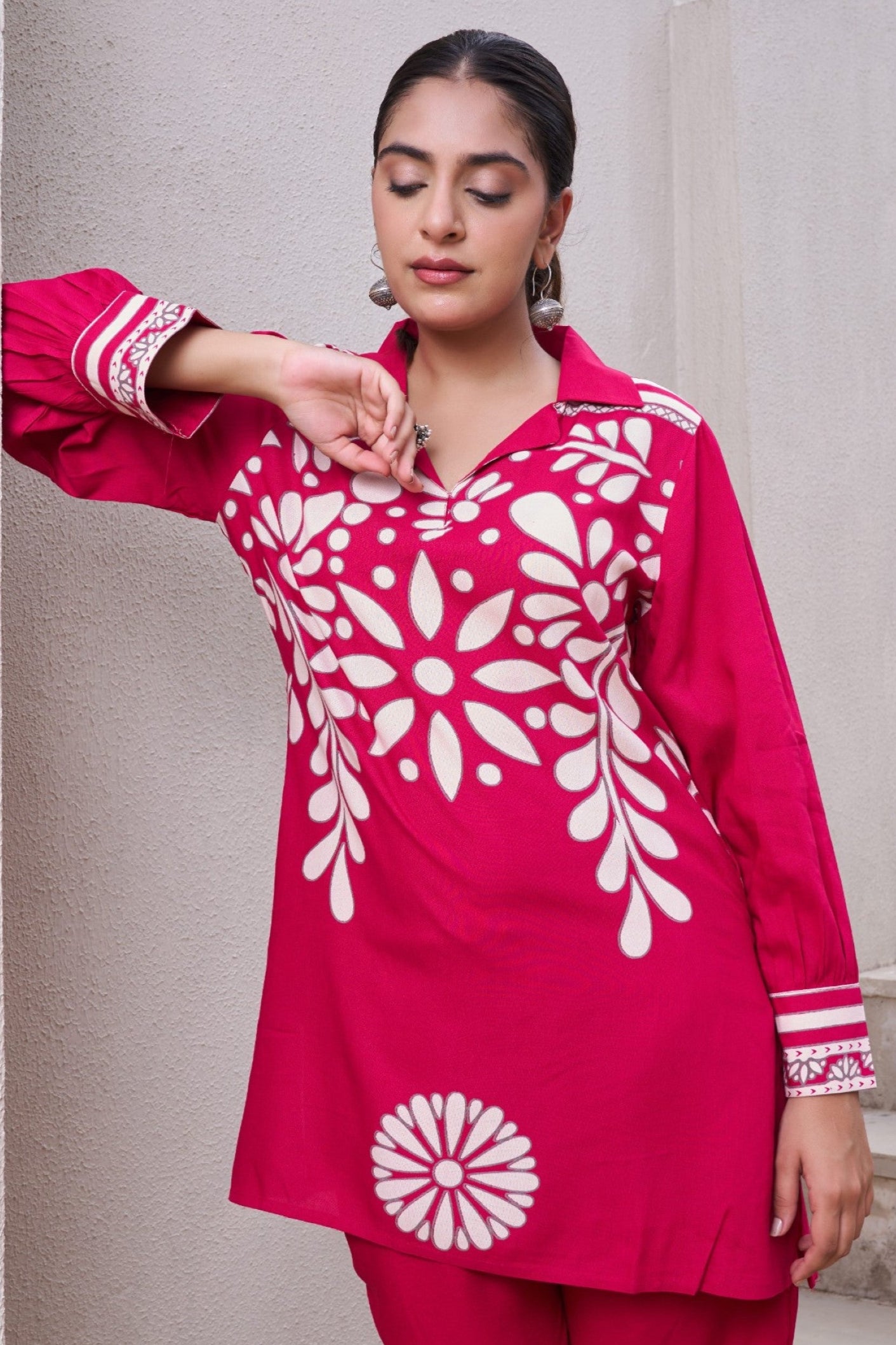 Kabool Cerise printed Co-ord set-AL