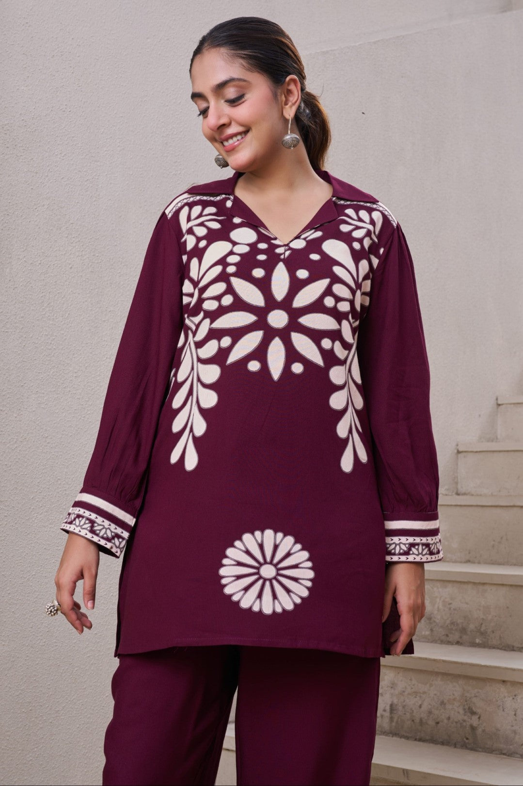 Kabool Cocoa printed Co-ord set-AL
