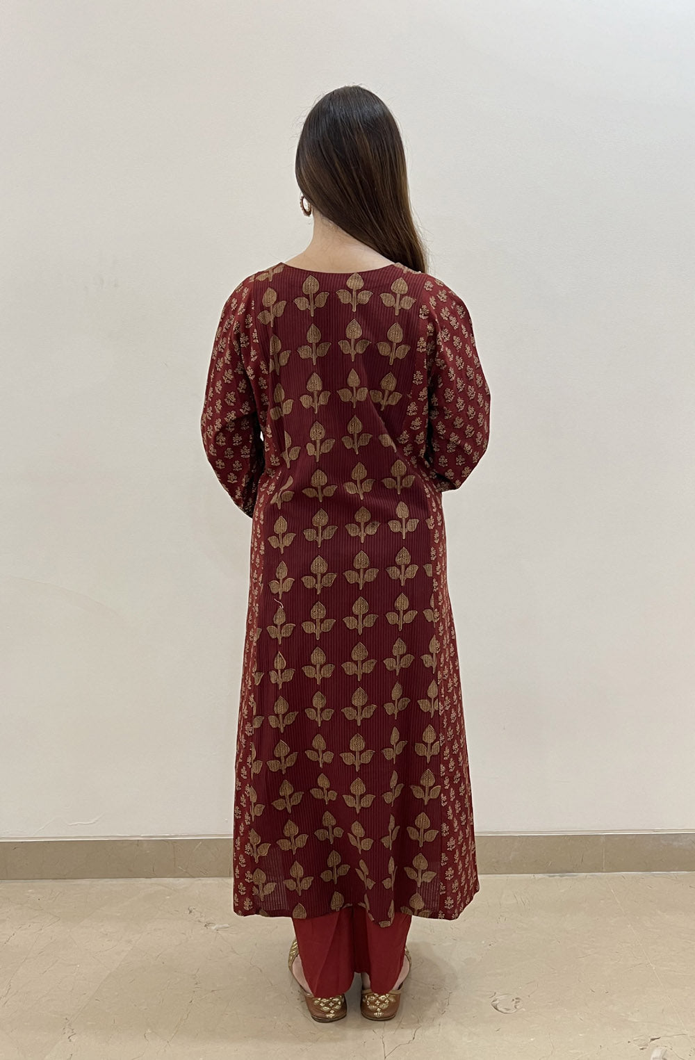 Red Bagh Angrakha Style Kurta