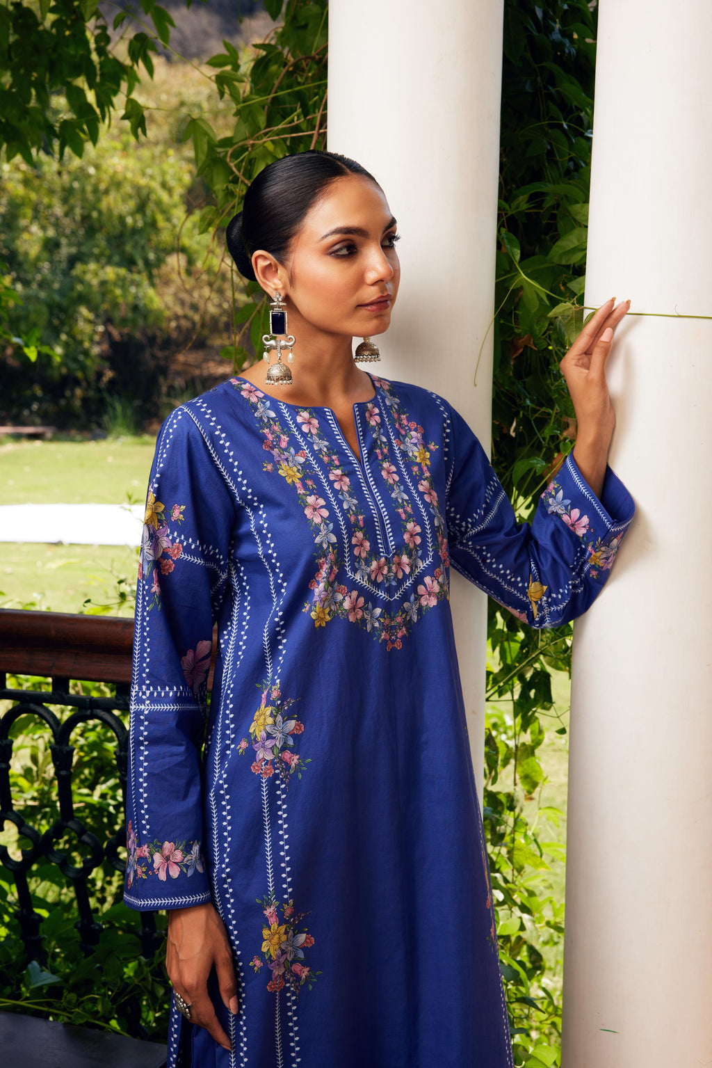 Gulzaar Blue Checked Kurta Set of 3