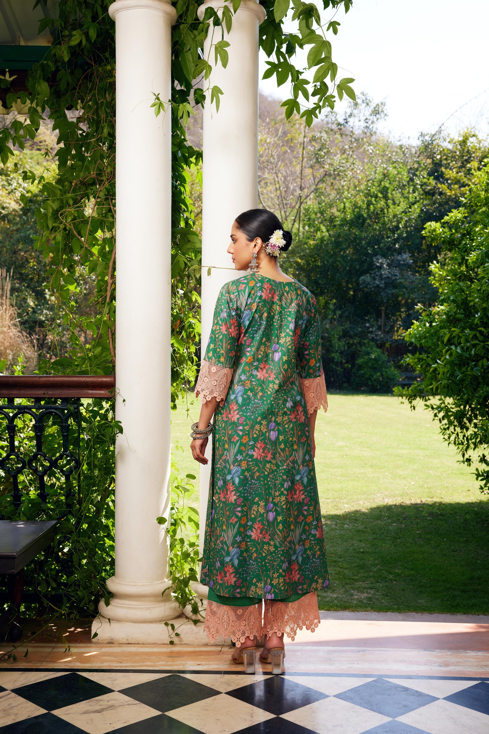 Gulzaar Green Printed Kurta Set of 3