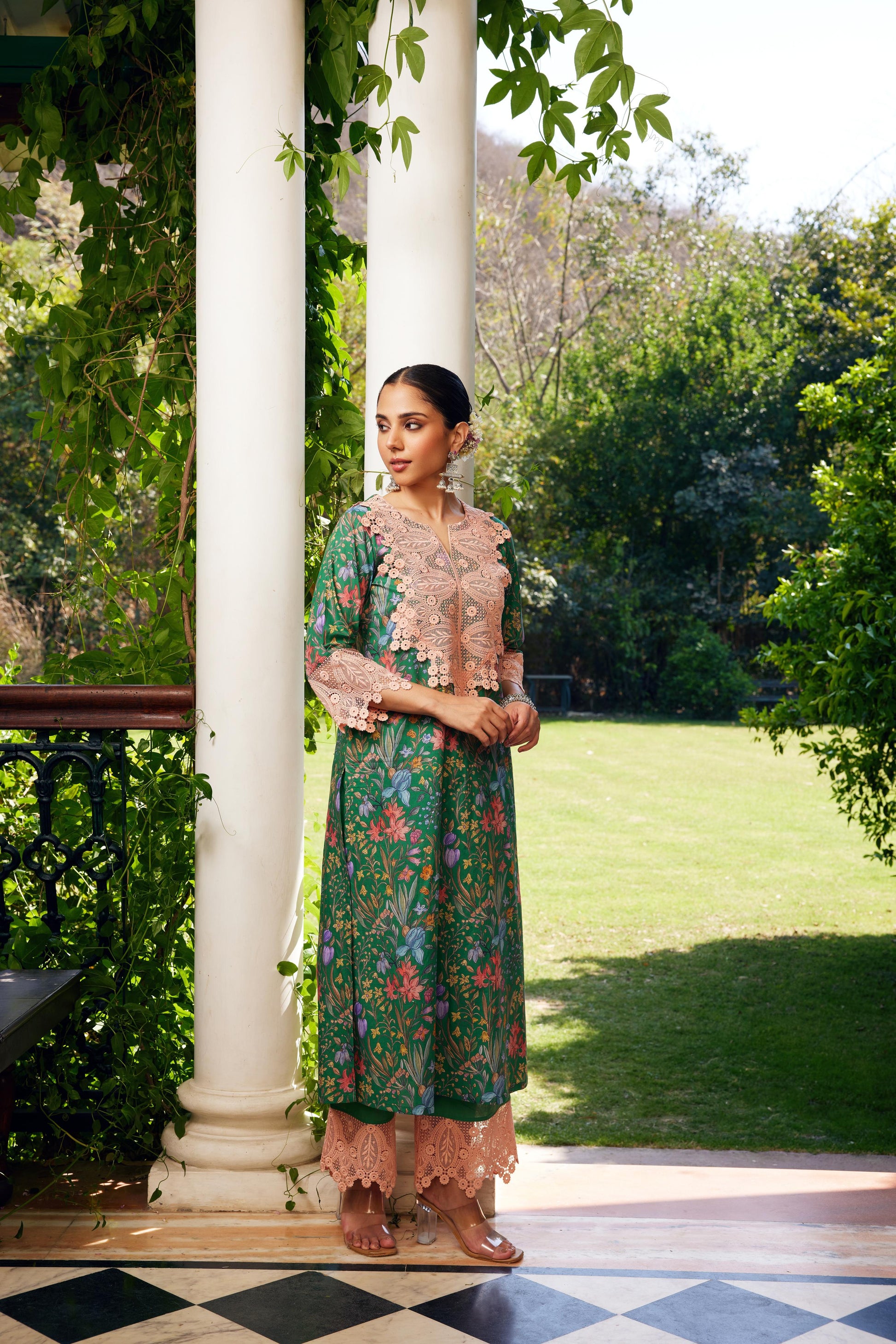 Gulzaar Green Printed Kurta Set of 3