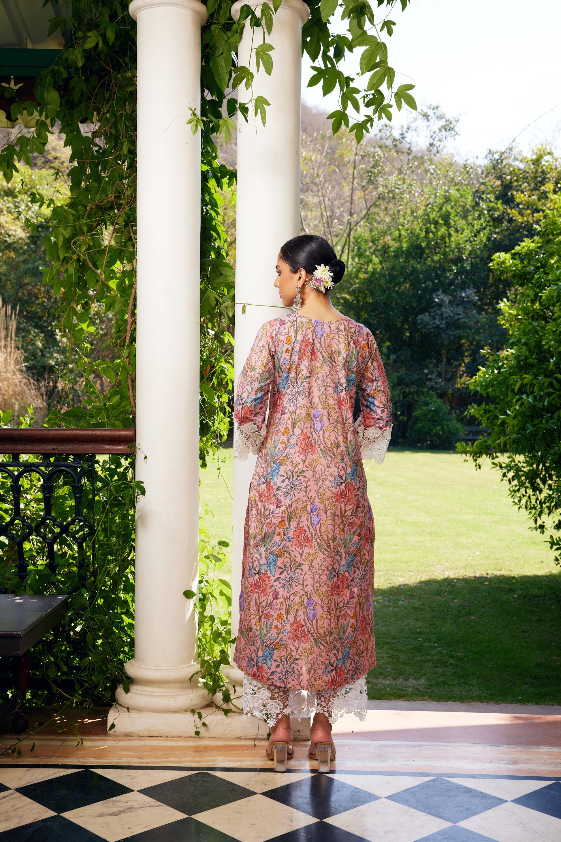 Gulzaar Peach Printed Kurta Set of 3