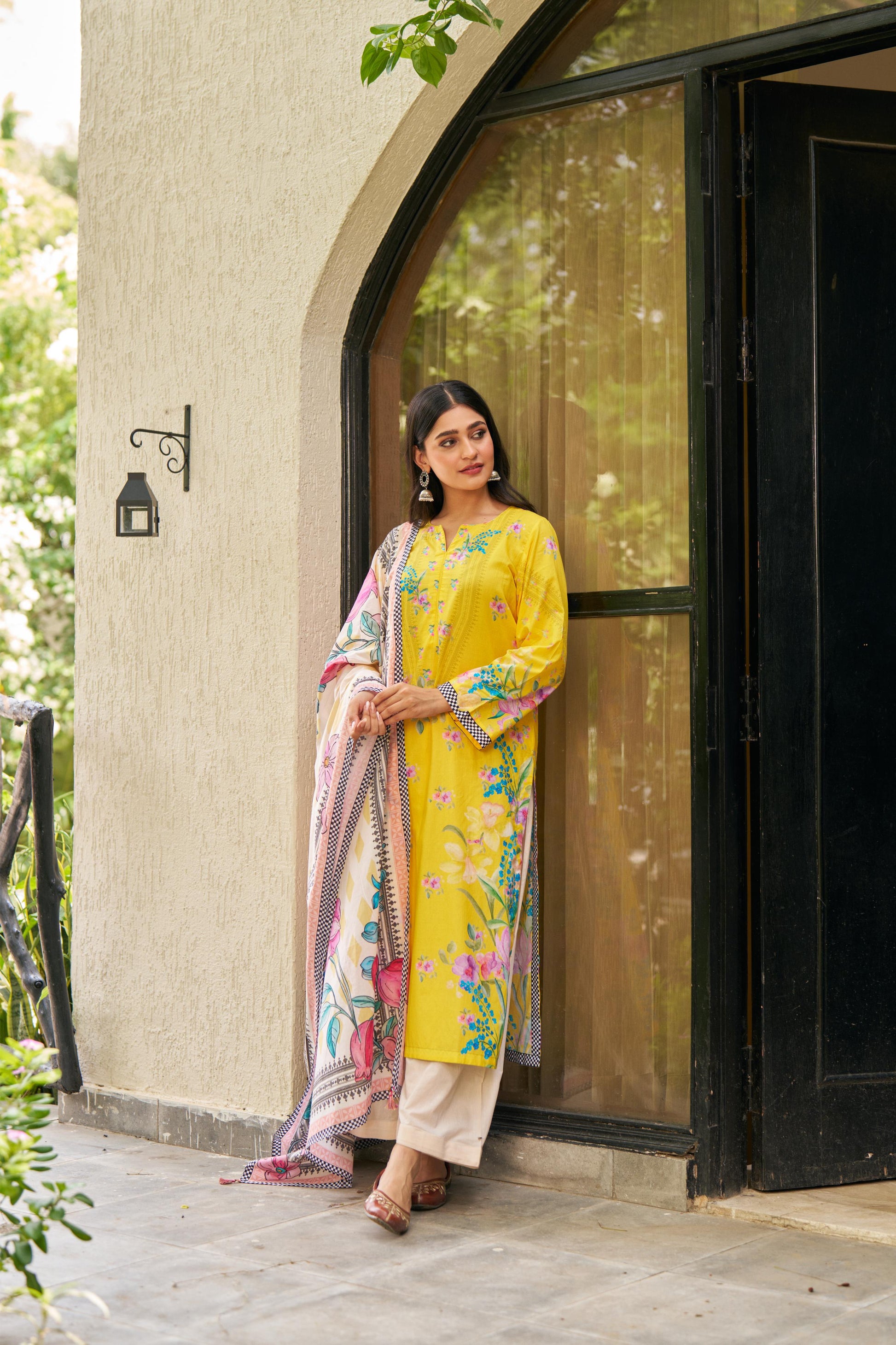Dhwani Yellow Off-White Kurta Set of 3