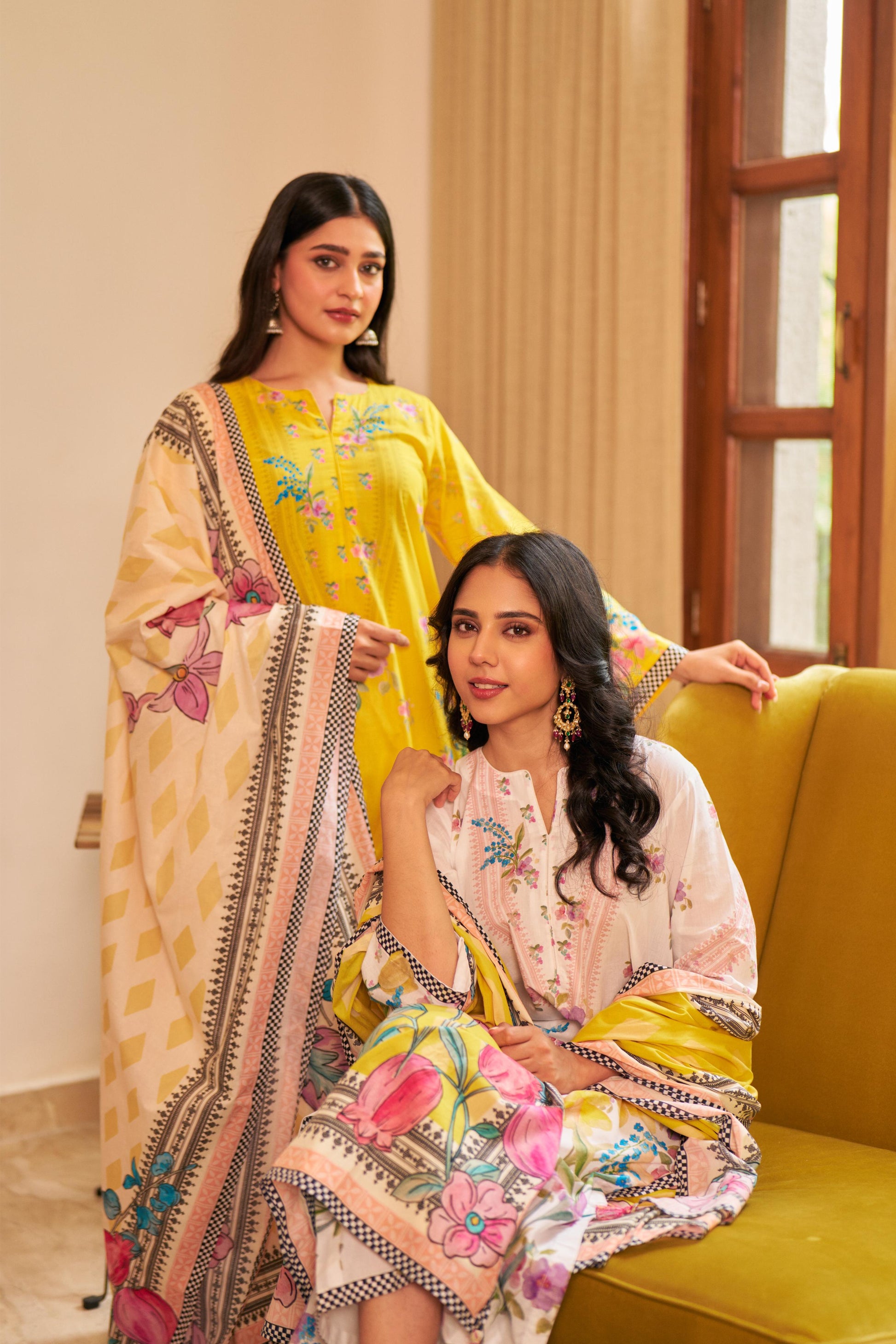 Dhwani Yellow Off-White Kurta Set of 3