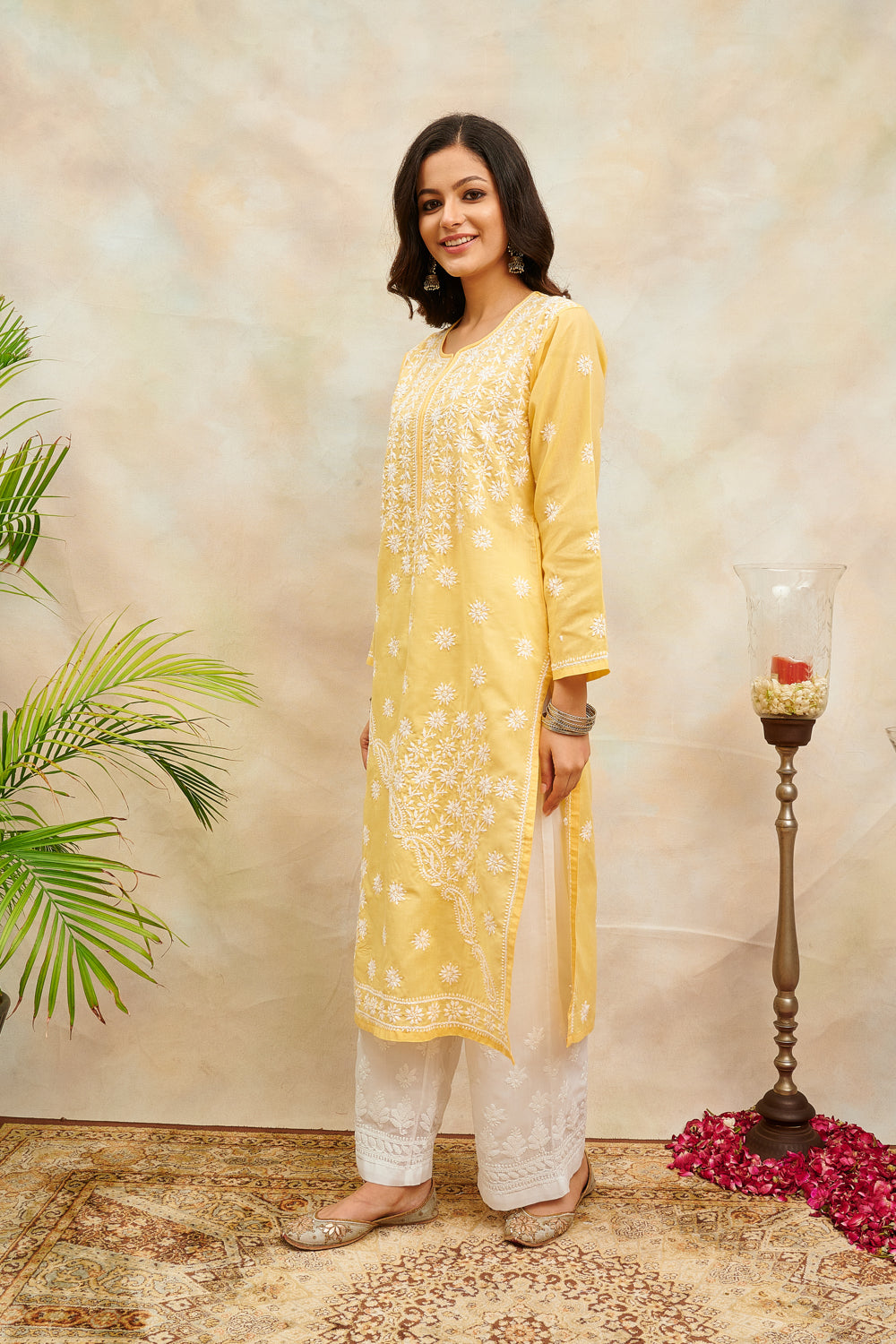 Yellow Chikankari Kurta