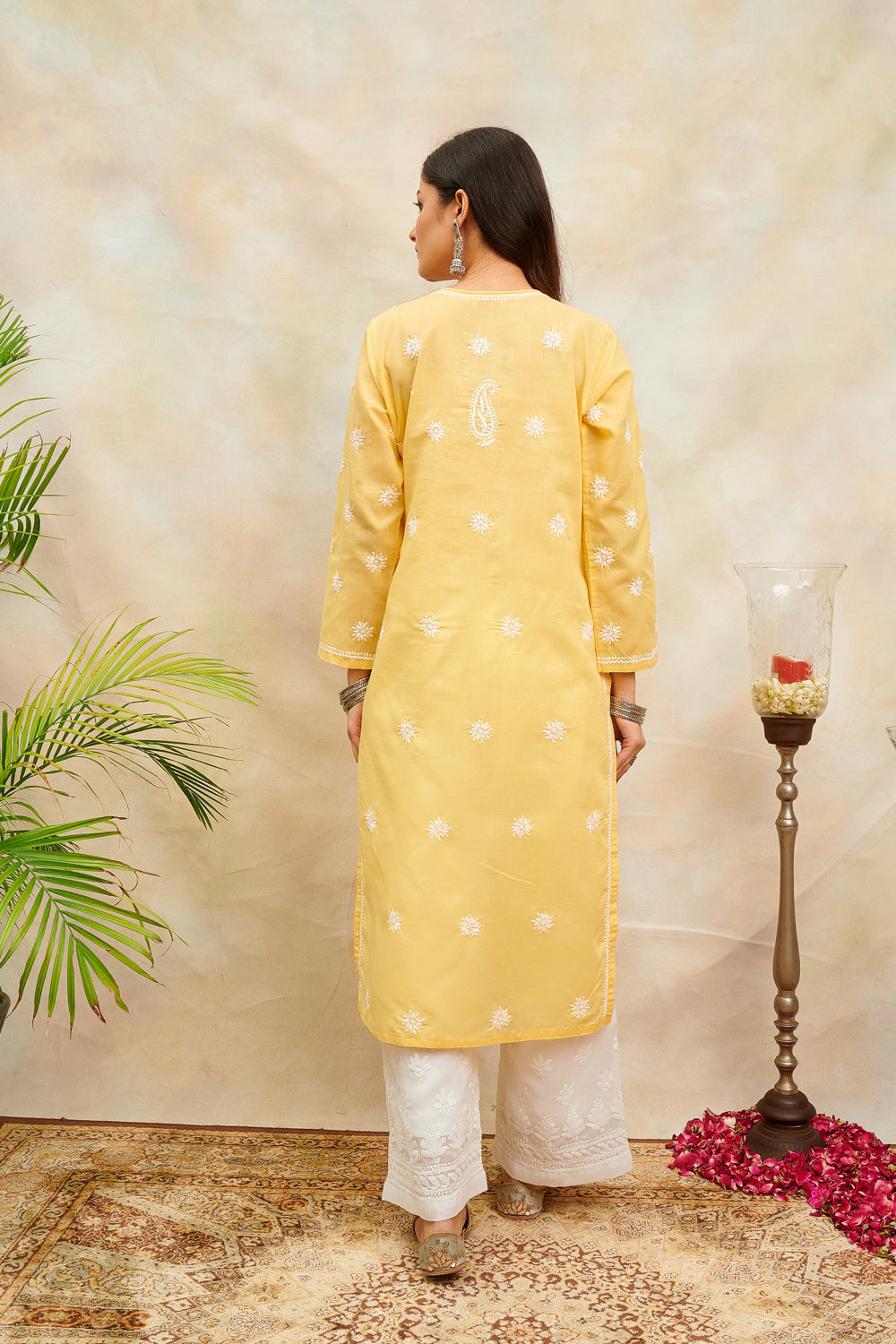 Yellow Chikankari Kurta