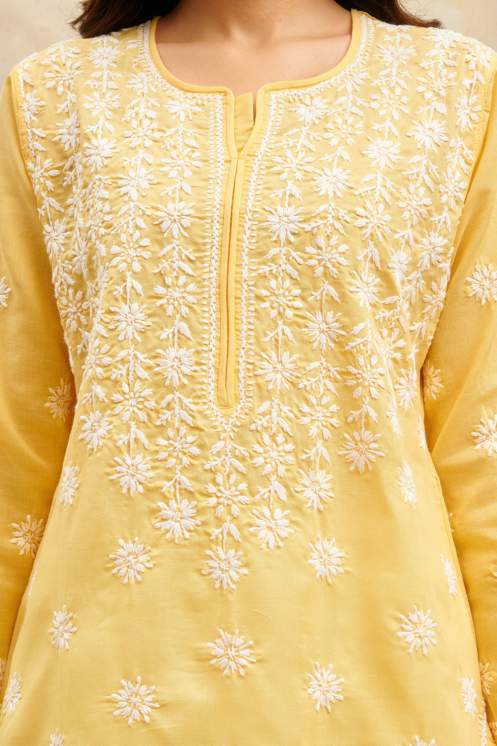 Yellow Chikankari Kurta