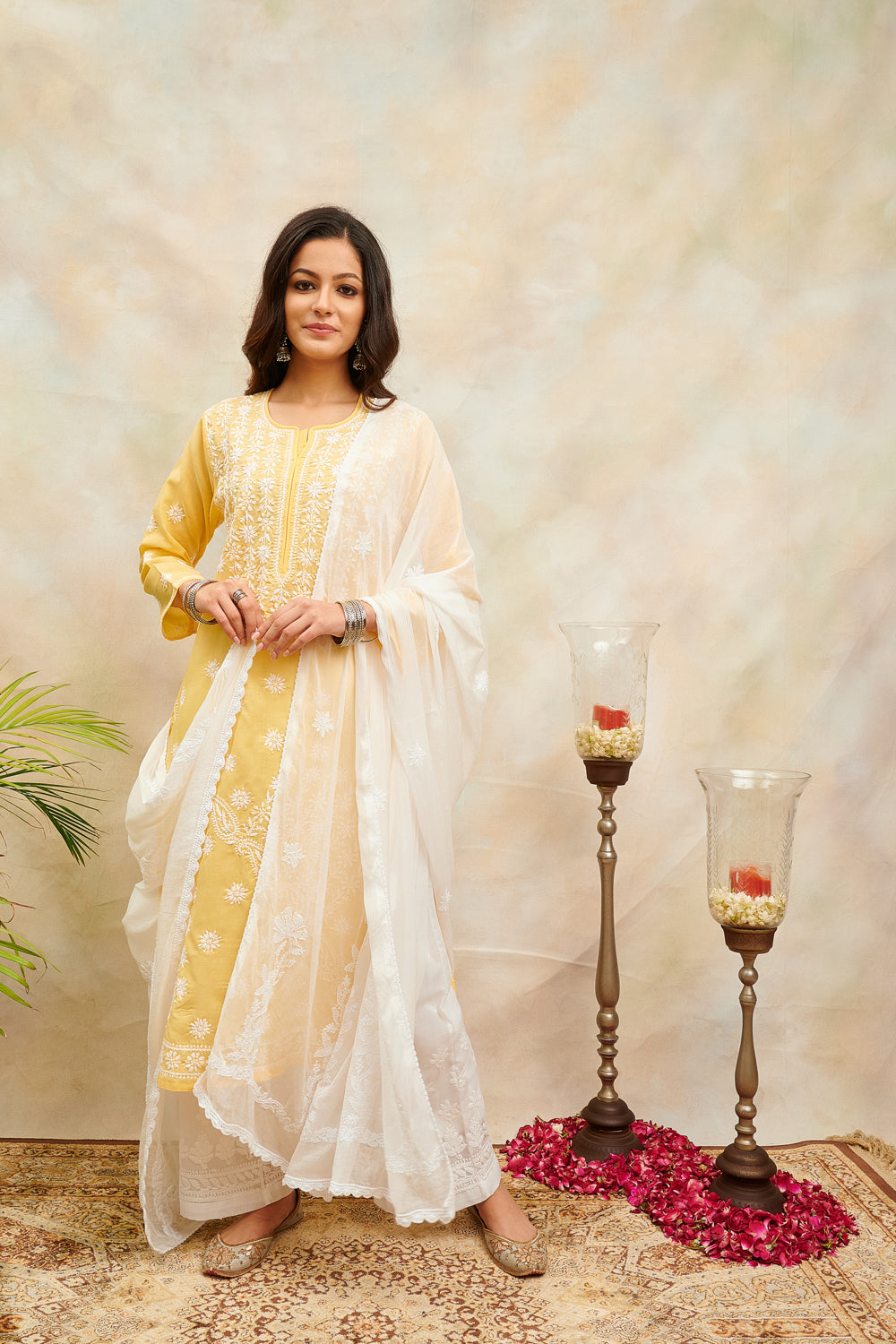 Yellow Chikankari Kurta