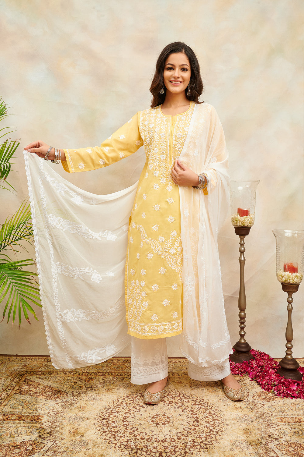 Yellow Chikankari Kurta