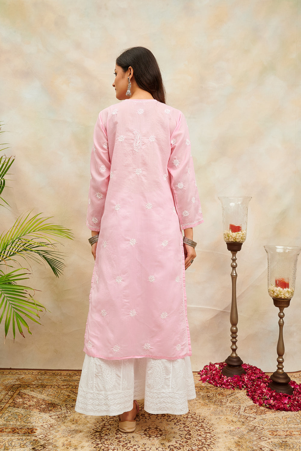 Pink Chikankari Kurta