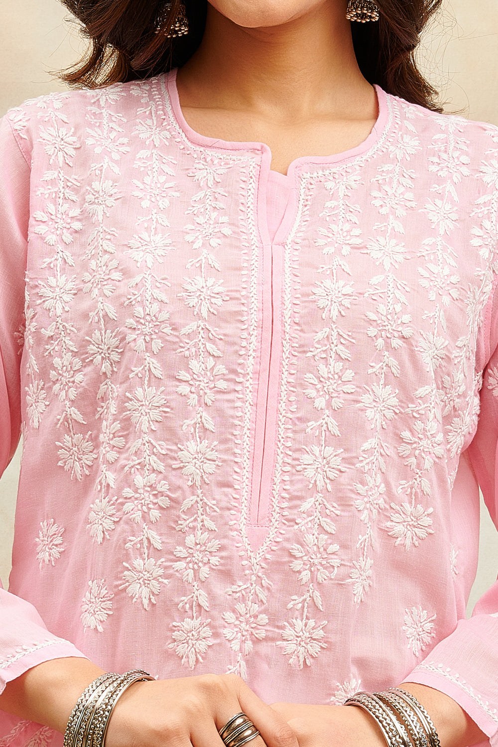 Pink Chikankari Kurta