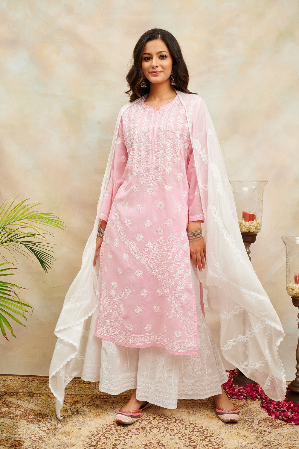 Pink Chikankari Kurta