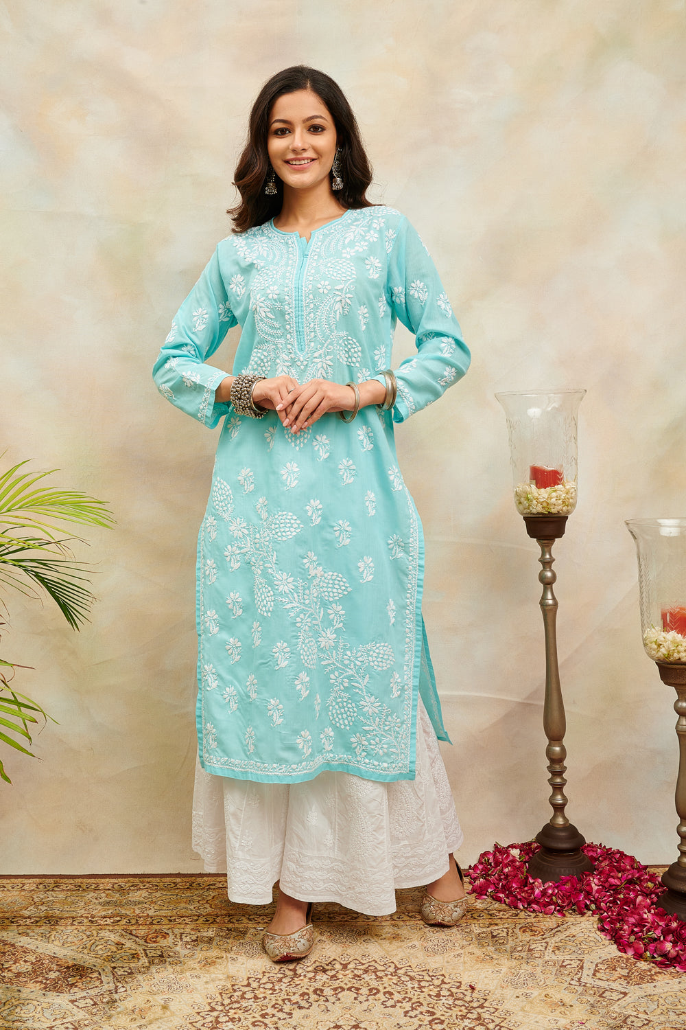 Blue Chikankari Kurta