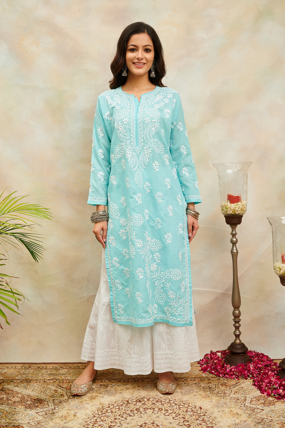 Blue Chikankari Kurta