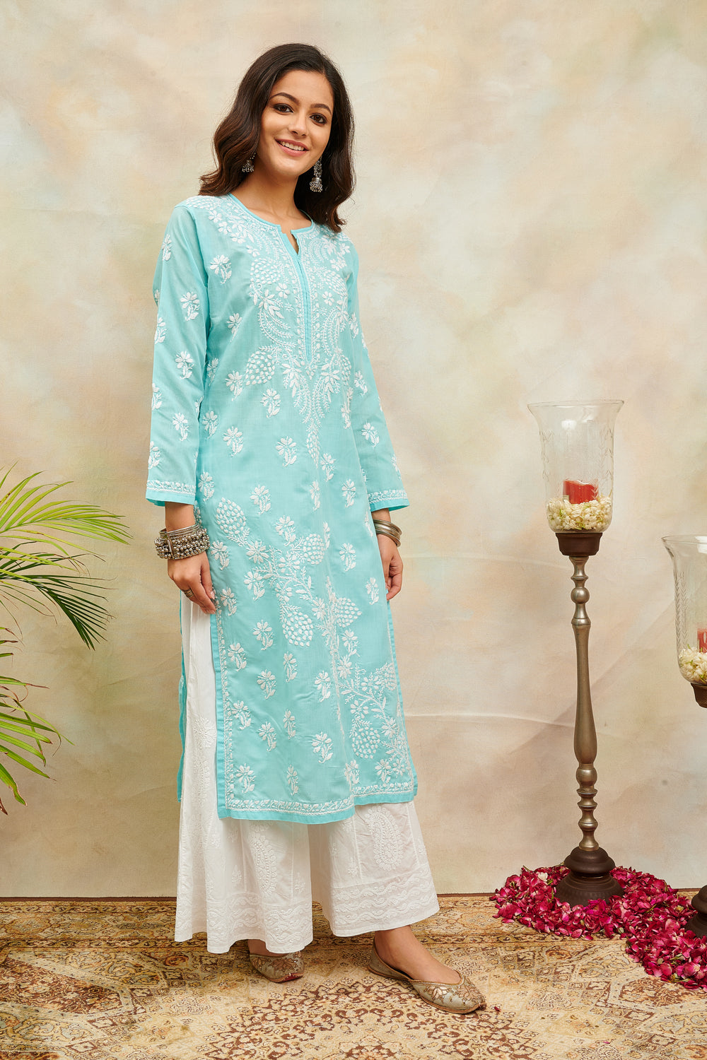 Blue Chikankari Kurta