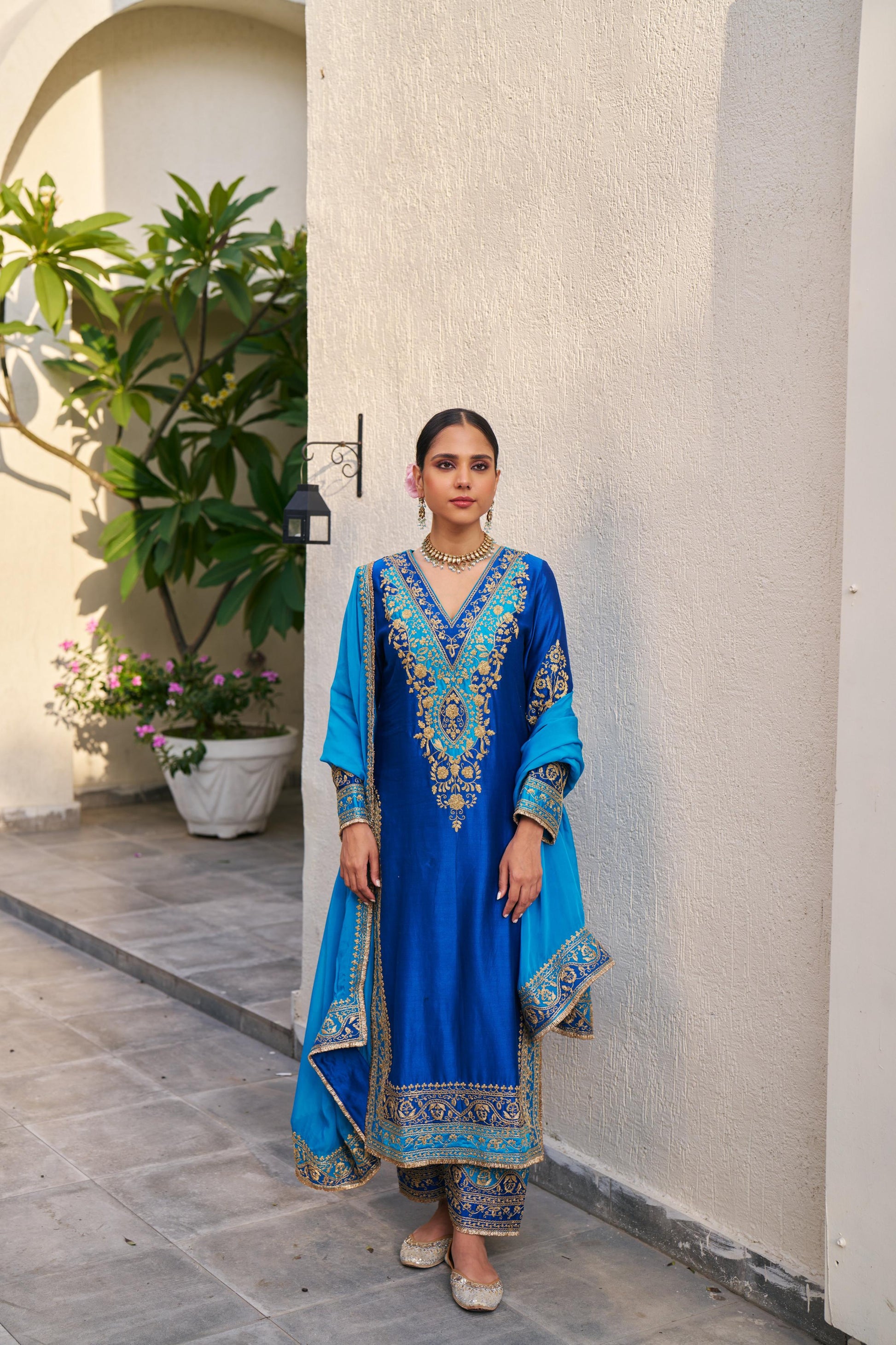 Inayat Blue Firozi Kurta Set of 3