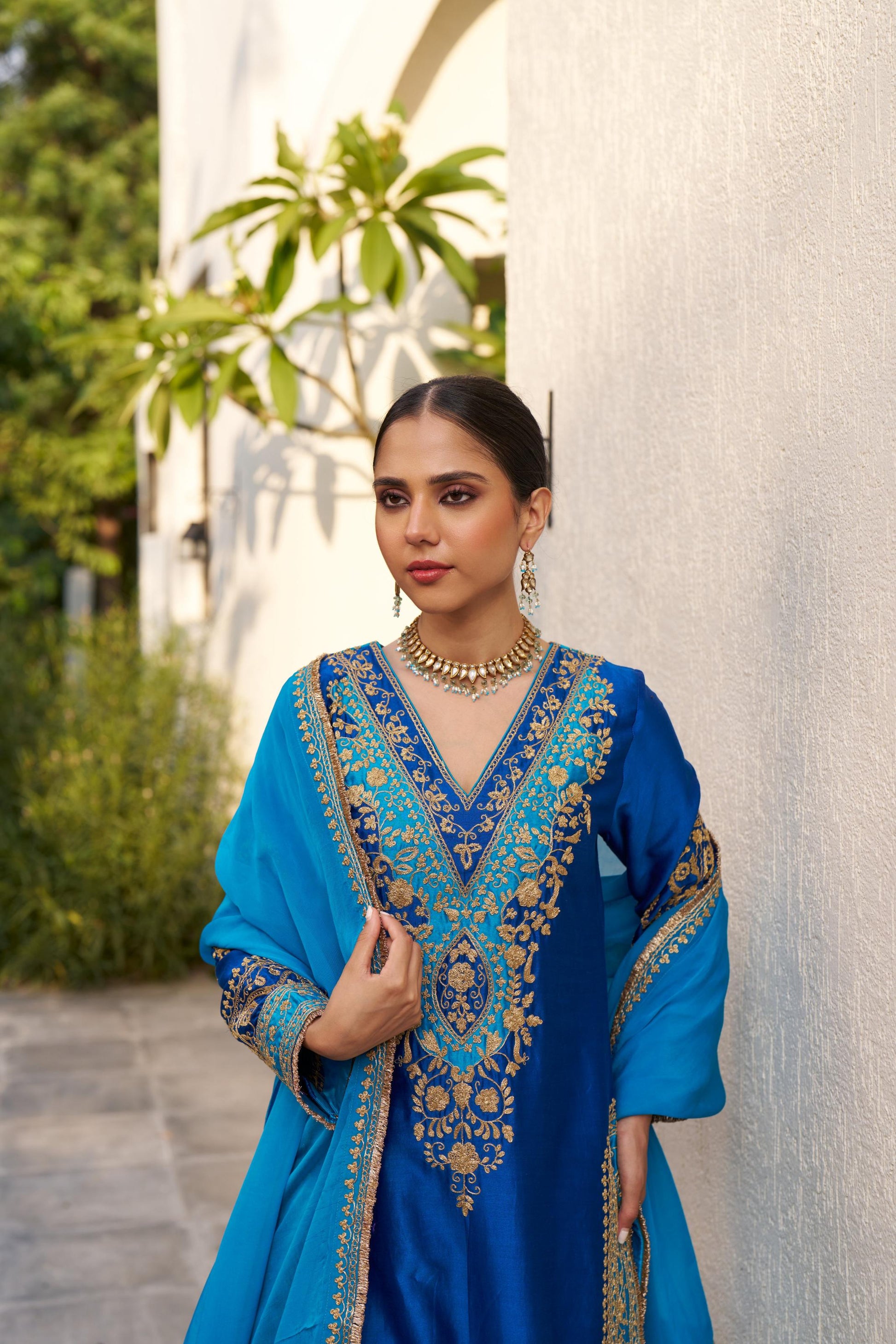 Inayat Blue Firozi Kurta Set of 3